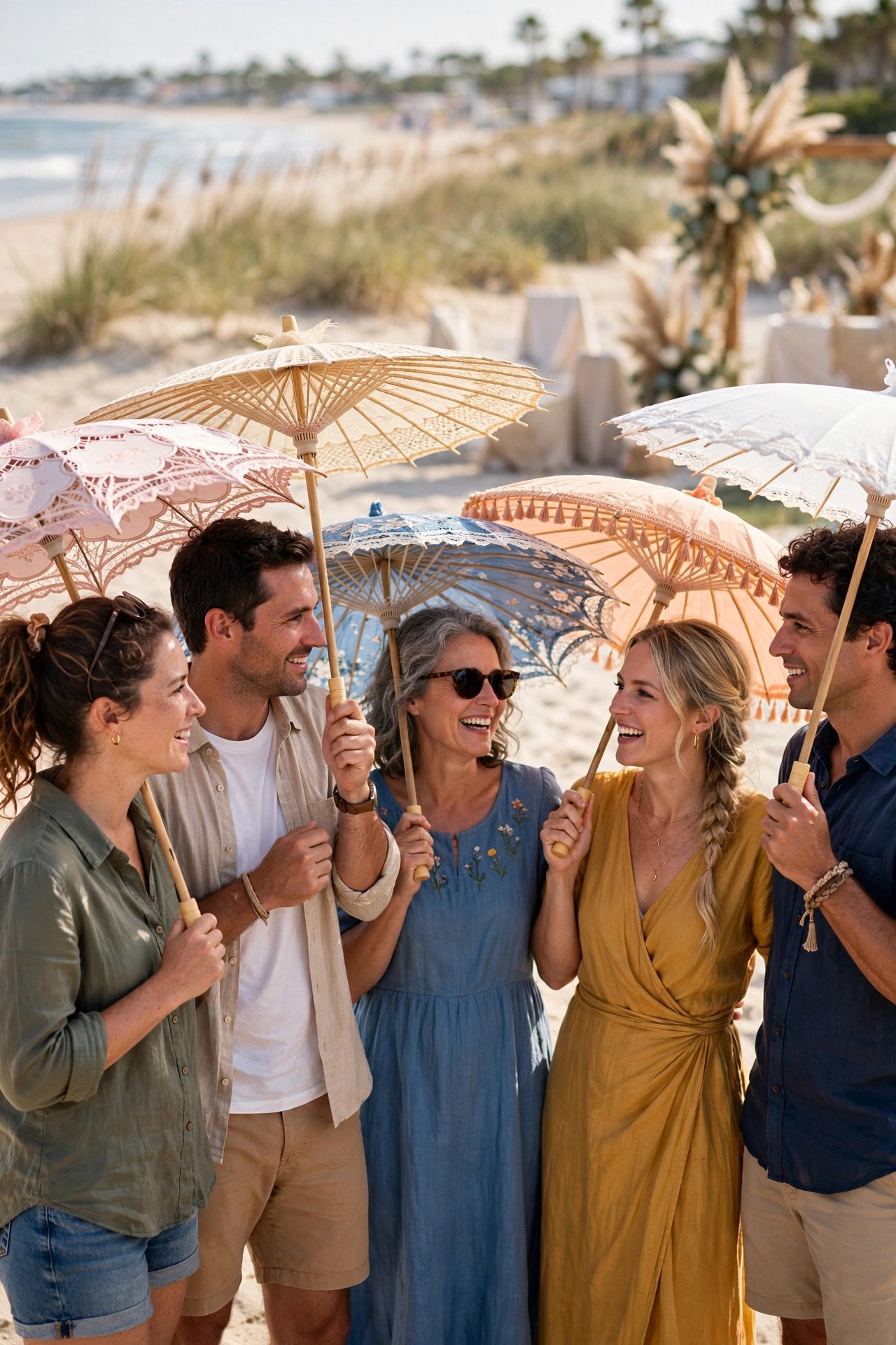 Parasol Shade for Guests at a 2027 wedding celebration