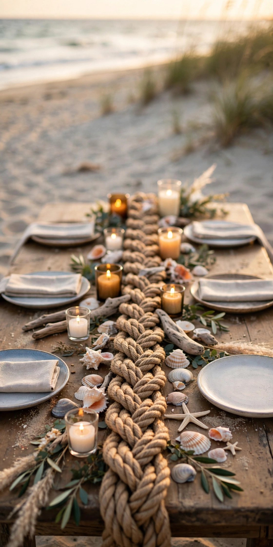 Nautical Rope Table Runner at a 2027 wedding celebration