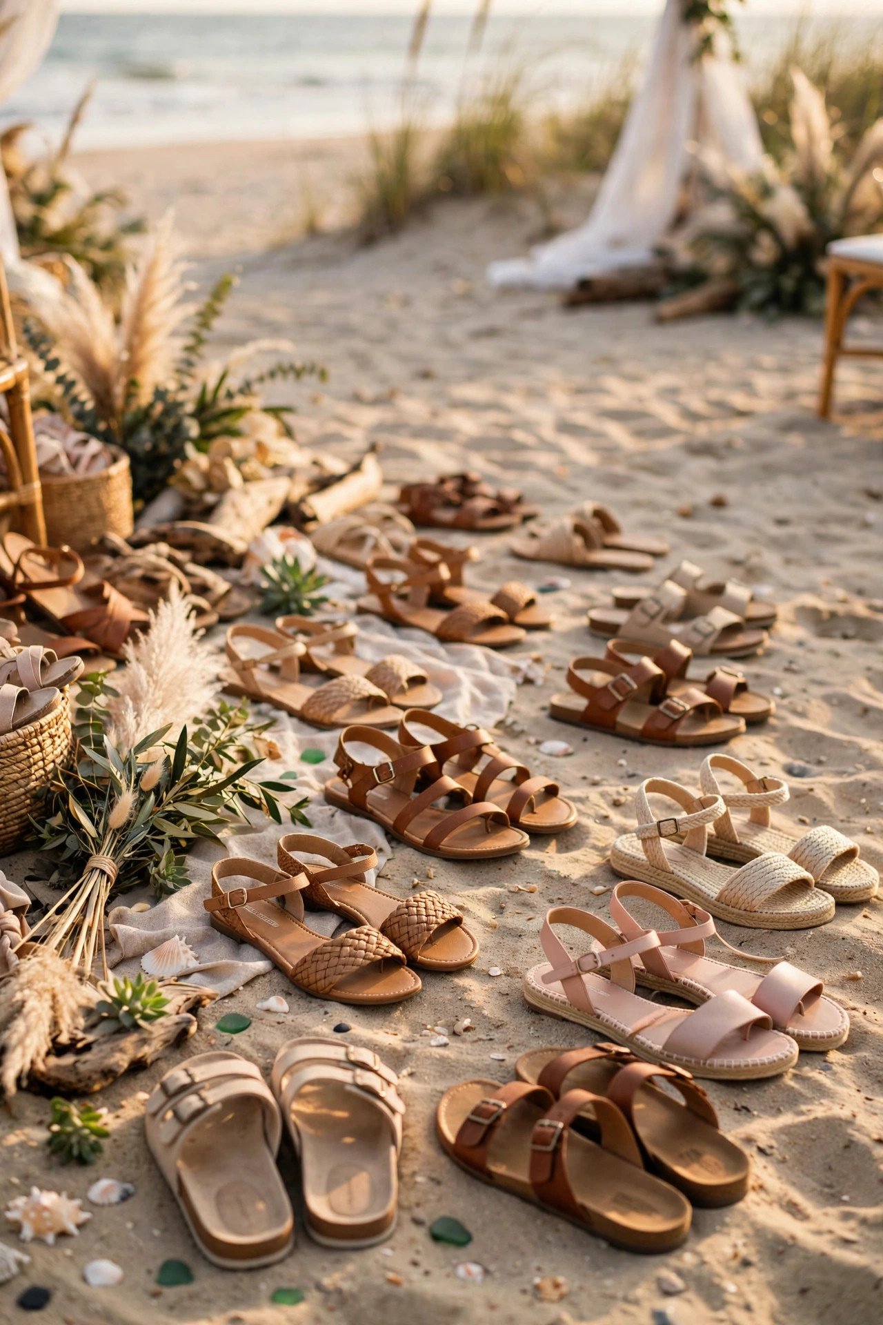 Barefoot Sandal Station at a 2027 wedding celebration