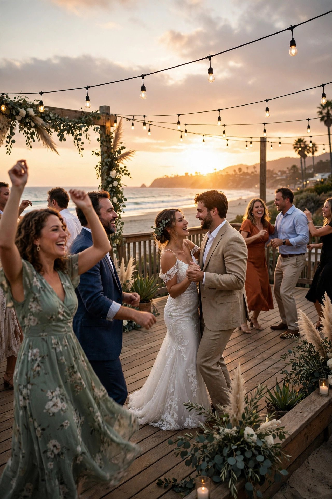Outdoor Dance Floor on a Deck at a 2027 wedding celebration