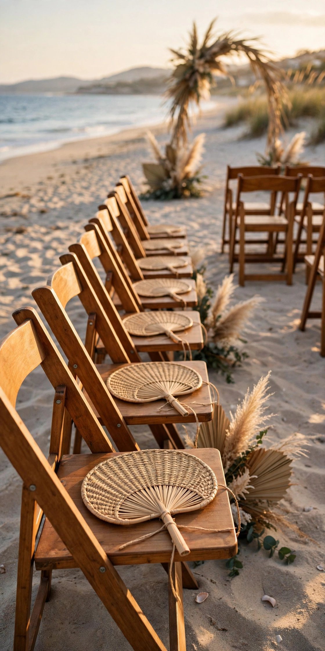Woven Fan Programs at a 2027 wedding celebration
