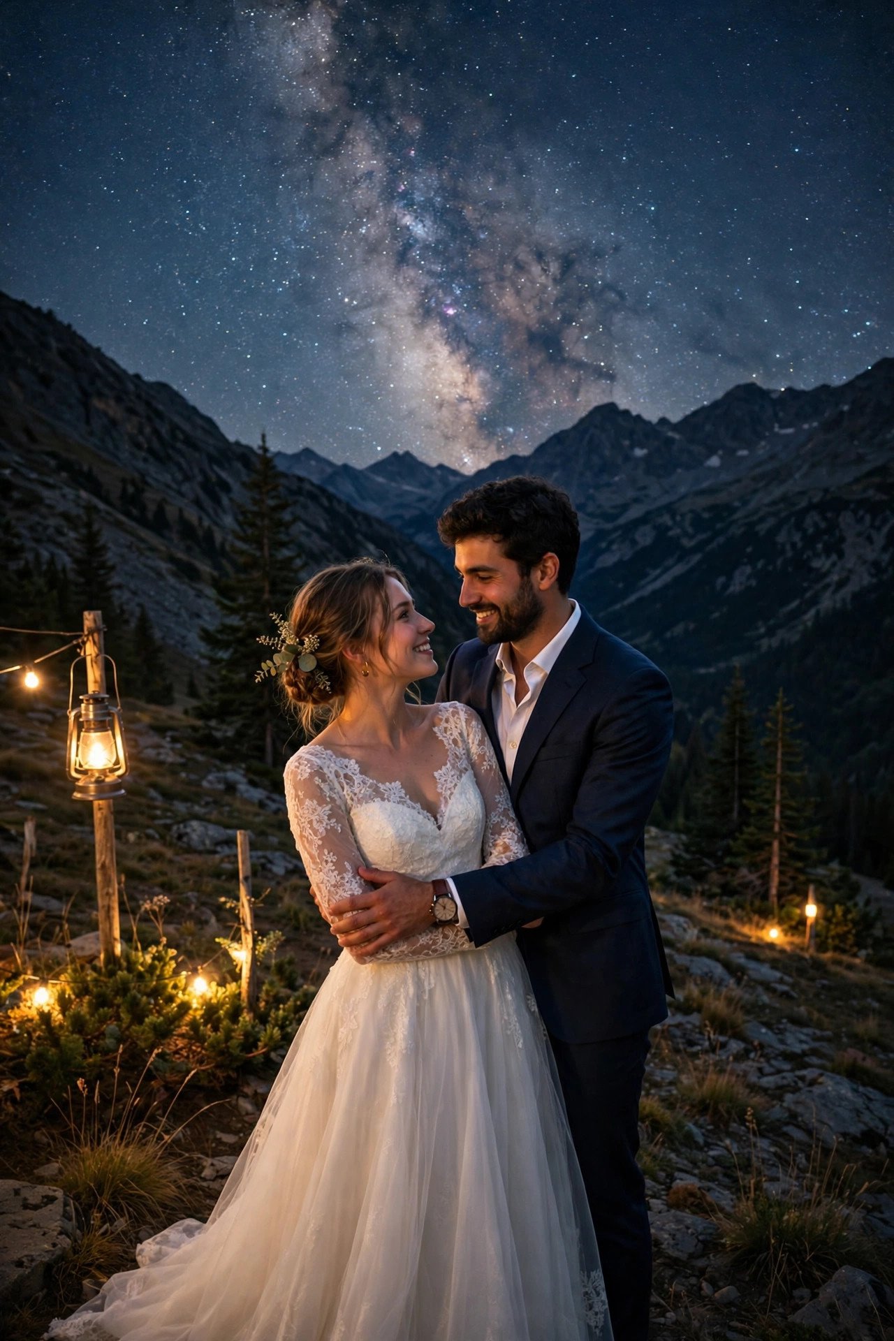 Capture Star Photos After Dark at a 2027 wedding celebration