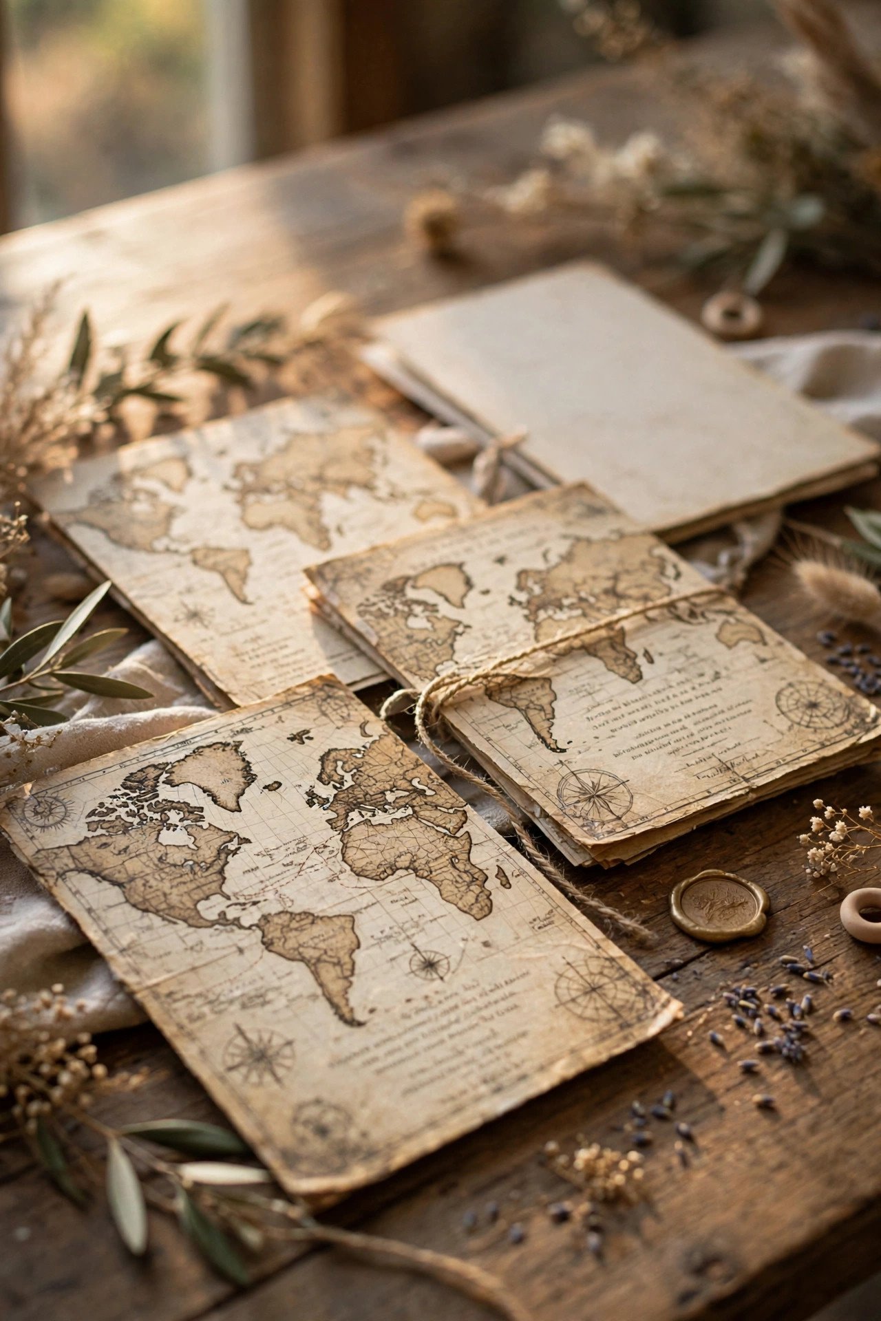 Vintage Map Invitation at a 2027 wedding celebration