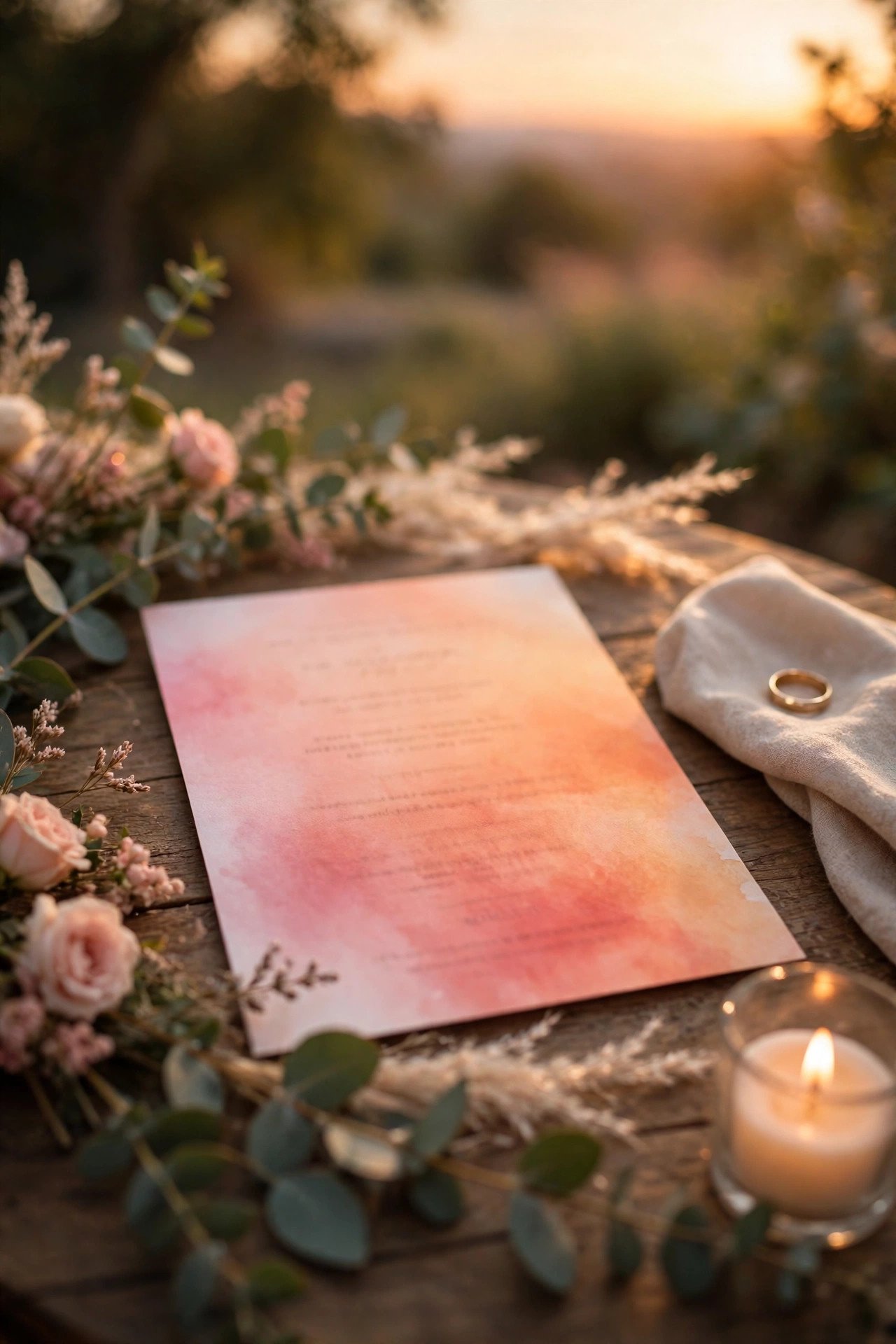 Sunset Gradient Invitation at a 2027 wedding celebration