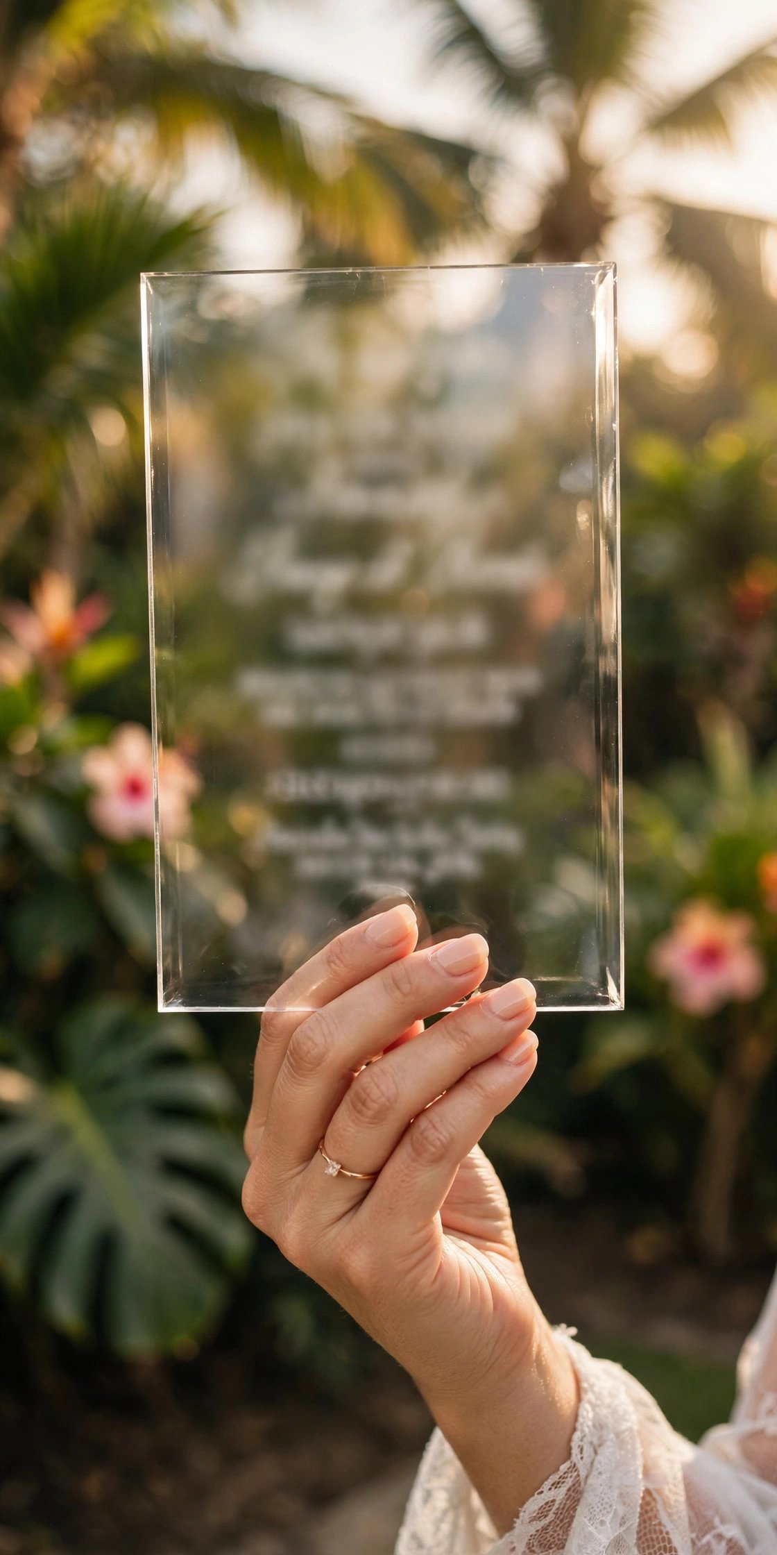 Clear Acrylic Invitation at a 2027 wedding celebration