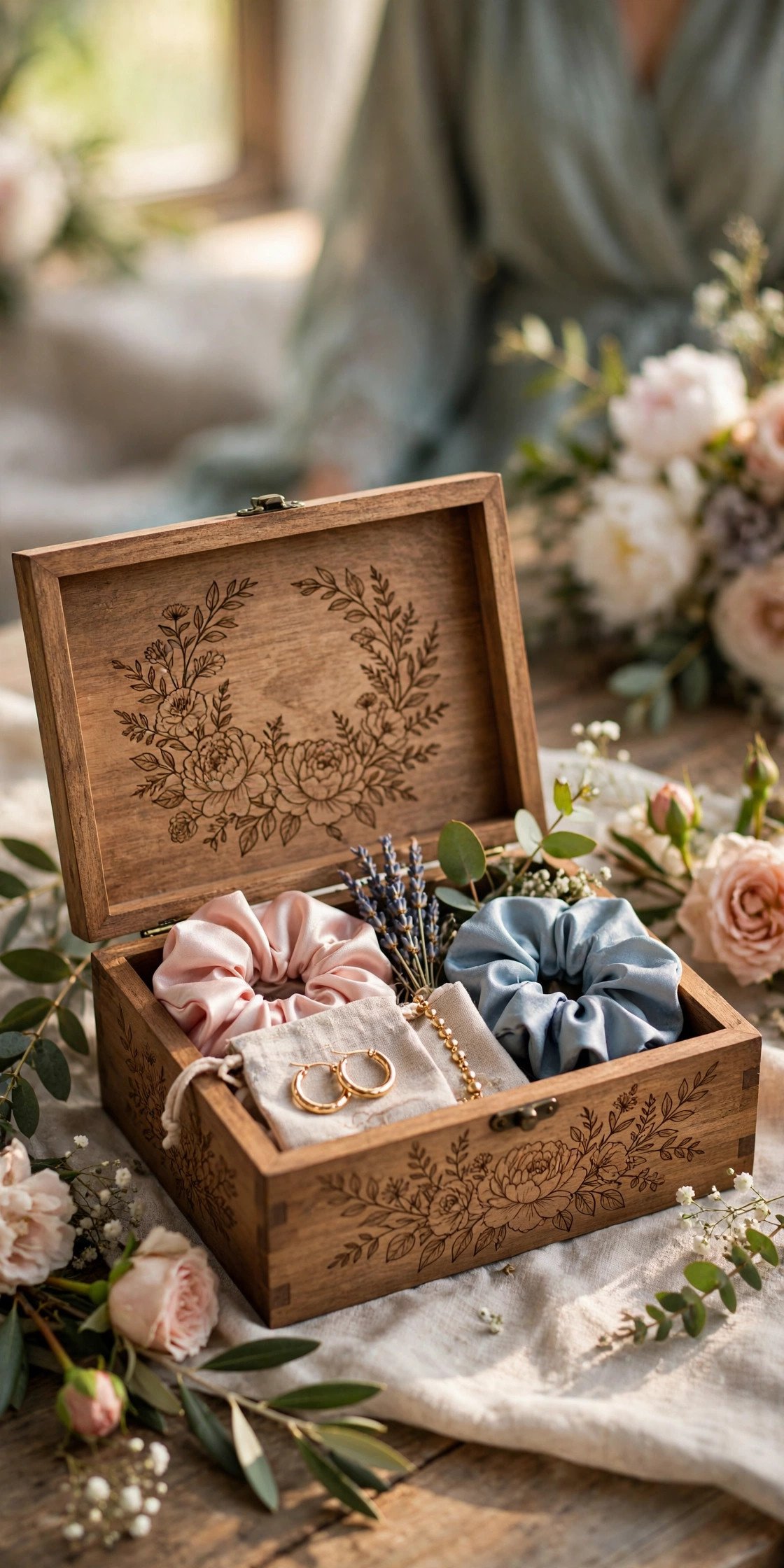 Personalized Keepsake Box customized as a personalized bridesmaid gift ready to give