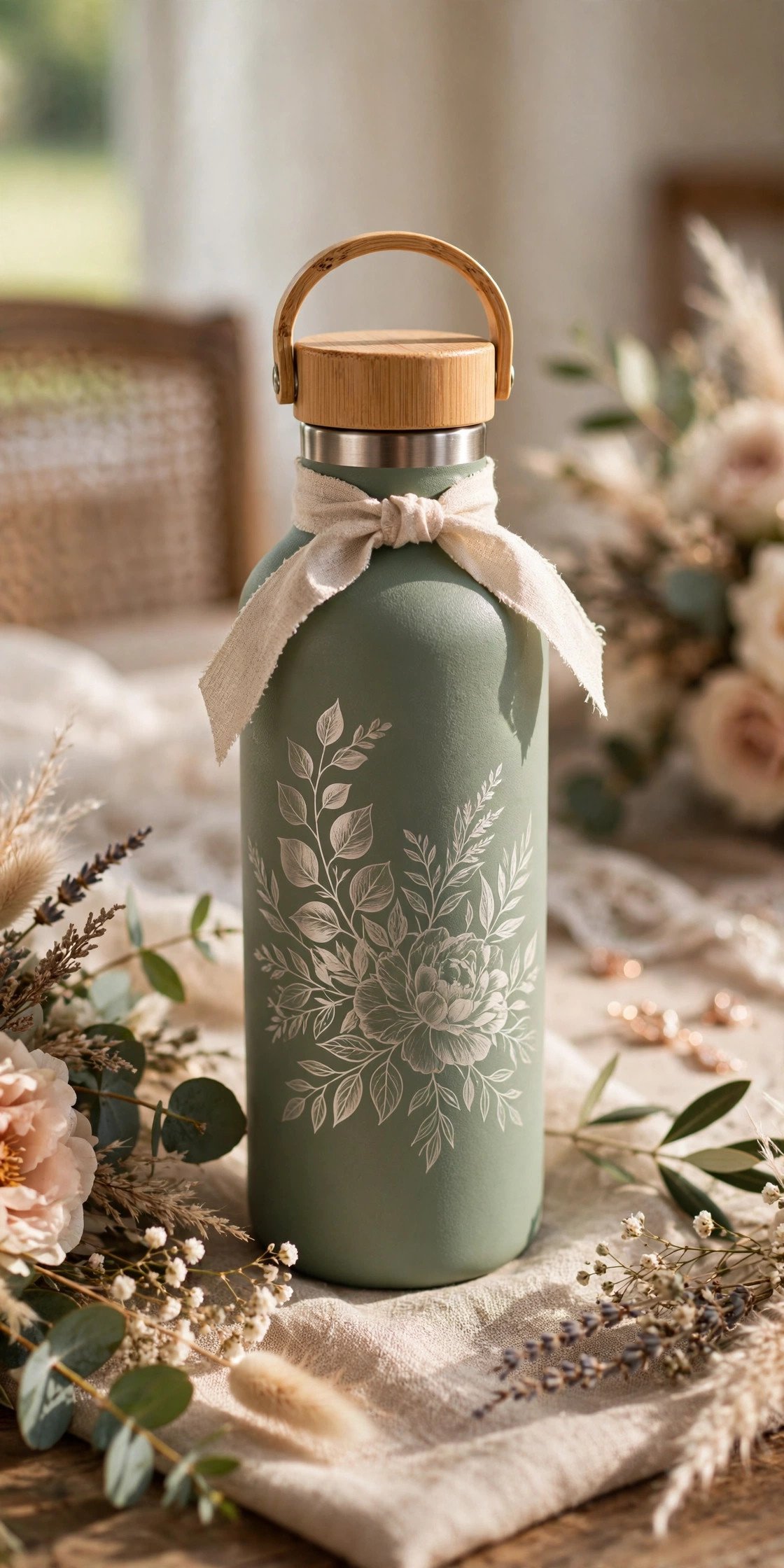 Personalized Water Bottle customized as a personalized bridesmaid gift ready to give