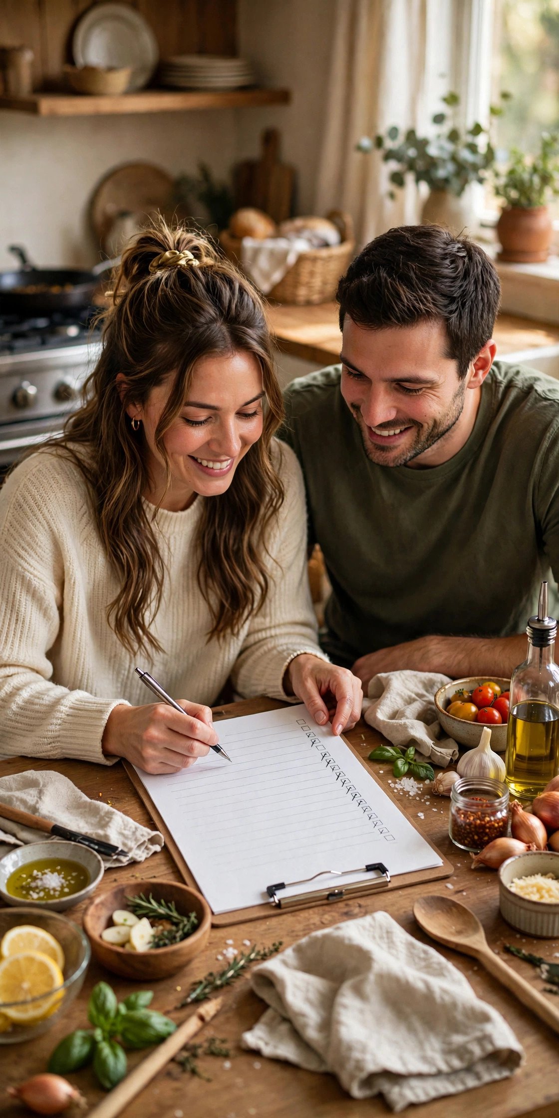 Experience Gifts Checklist being worked through by a couple building their wedding registry