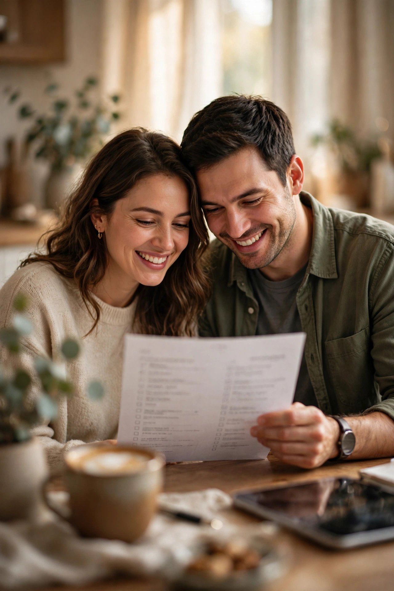 Final Registry Review Checklist being worked through by a couple building their wedding registry