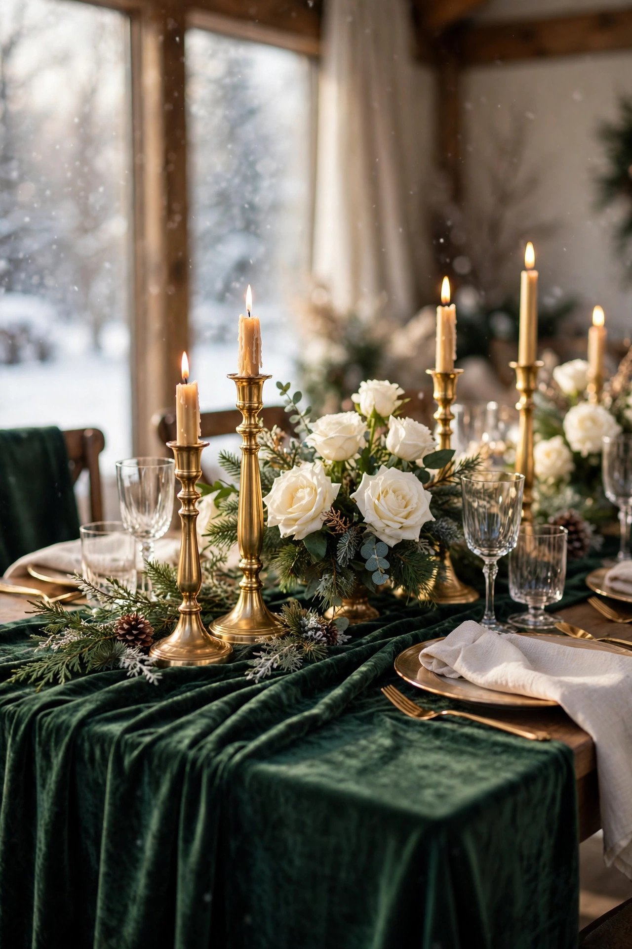 Velvet Table Runners — winter wedding inspiration for a 2027 celebration