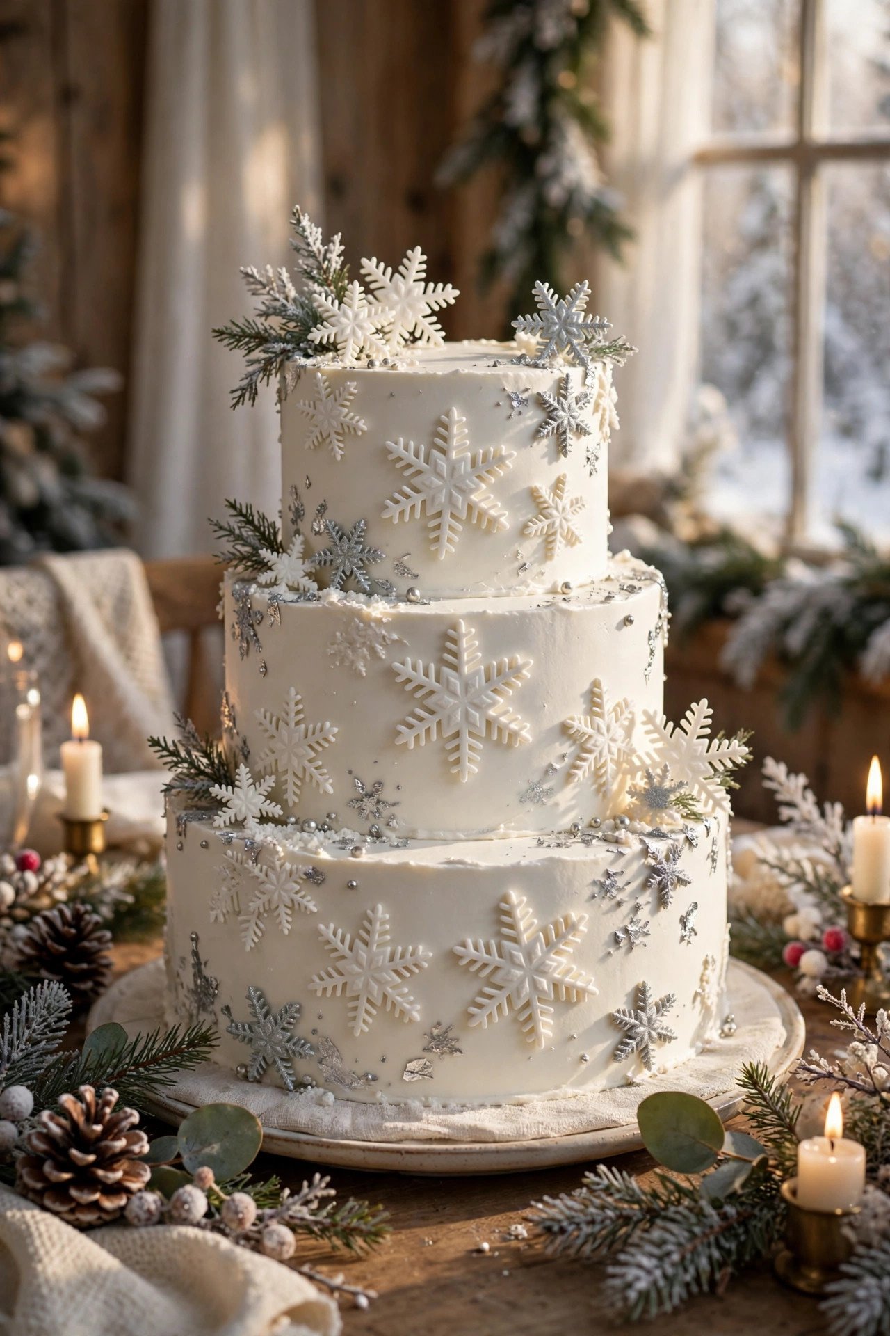 Snowflake Cake Design — winter wedding inspiration for a 2027 celebration
