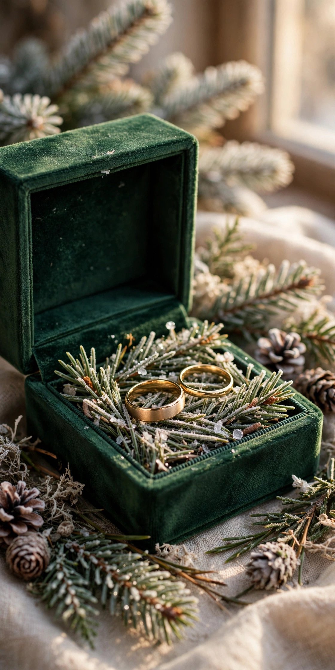 Velvet Ring Box — winter wedding inspiration for a 2027 celebration