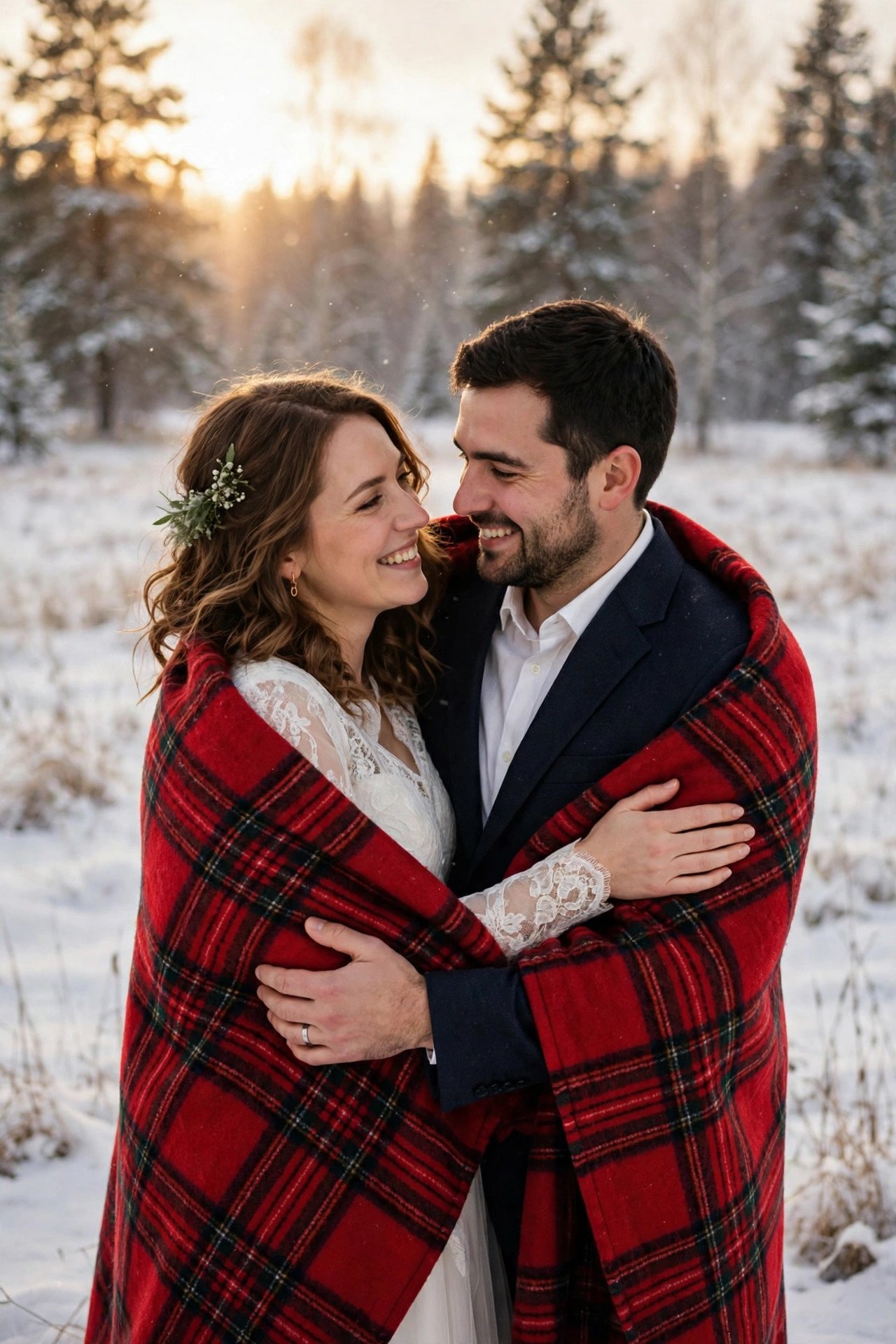 Plaid Blanket Photo Props — winter wedding inspiration for a 2027 celebration