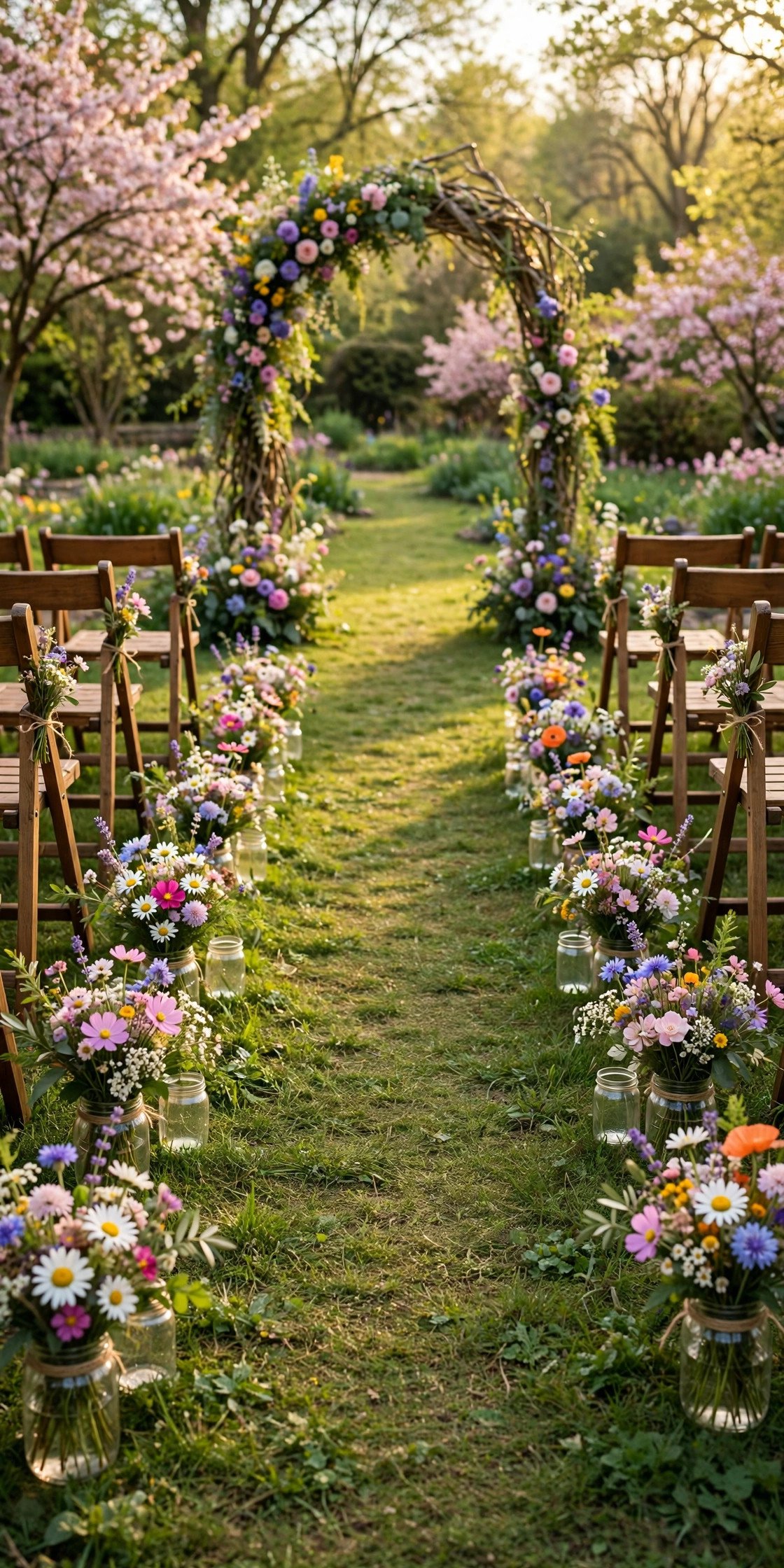 Wildflower Aisle Decor — spring wedding inspiration for a 2027 celebration