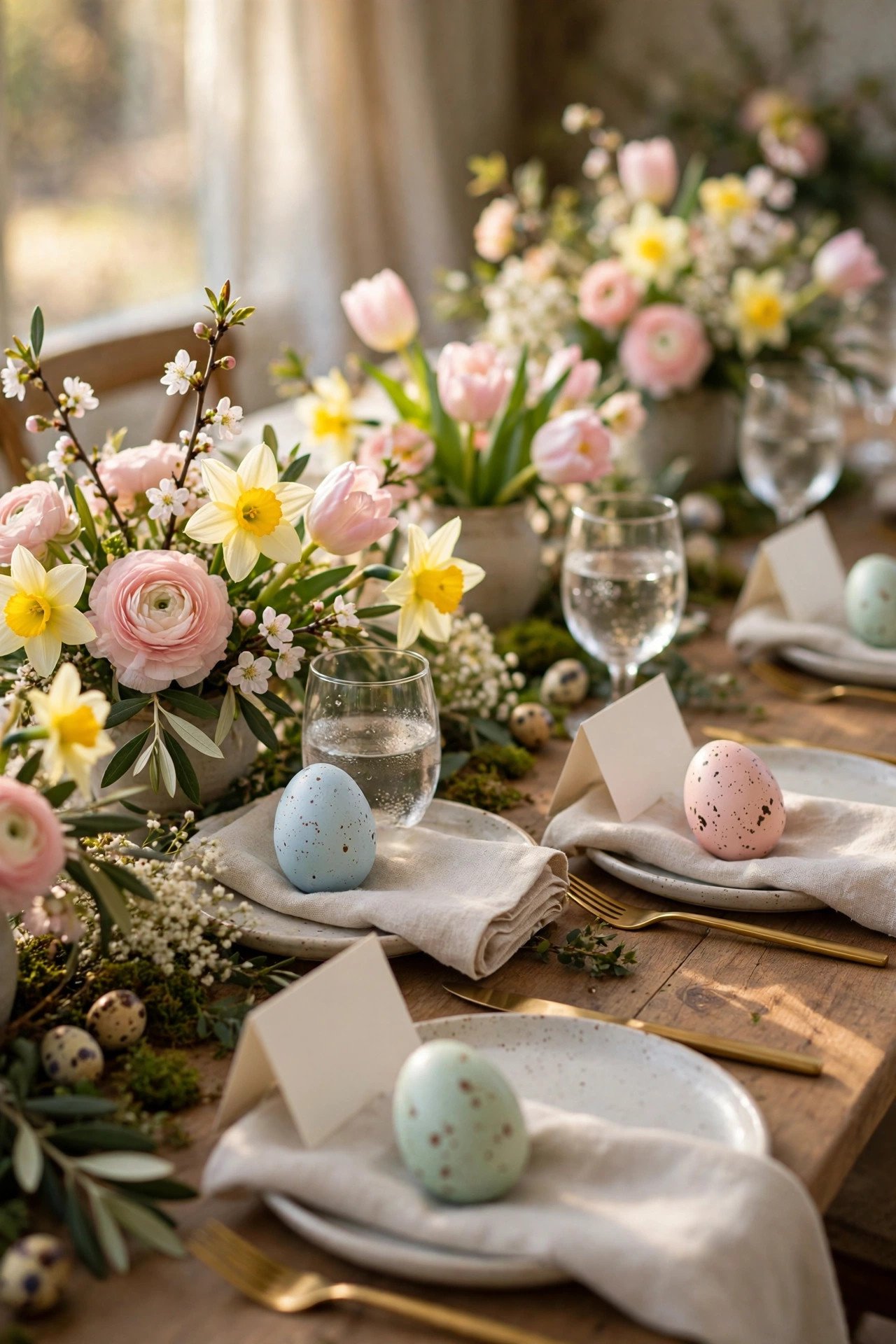 Speckled Egg Place Cards at a easter wedding celebration with seasonal styling
