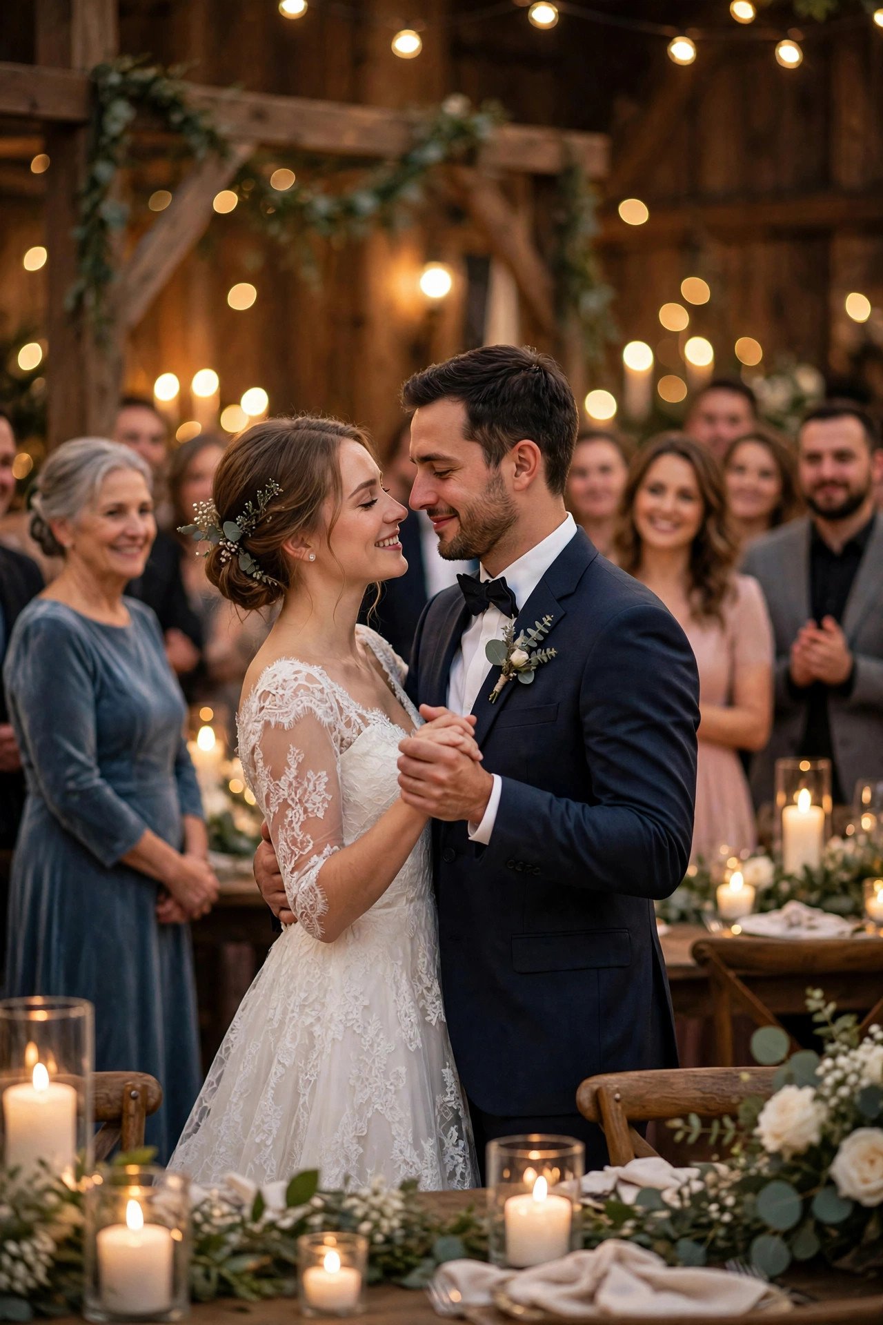 Wedding guests dancing to Love Me Like You Do by Ellie Goulding at a reception