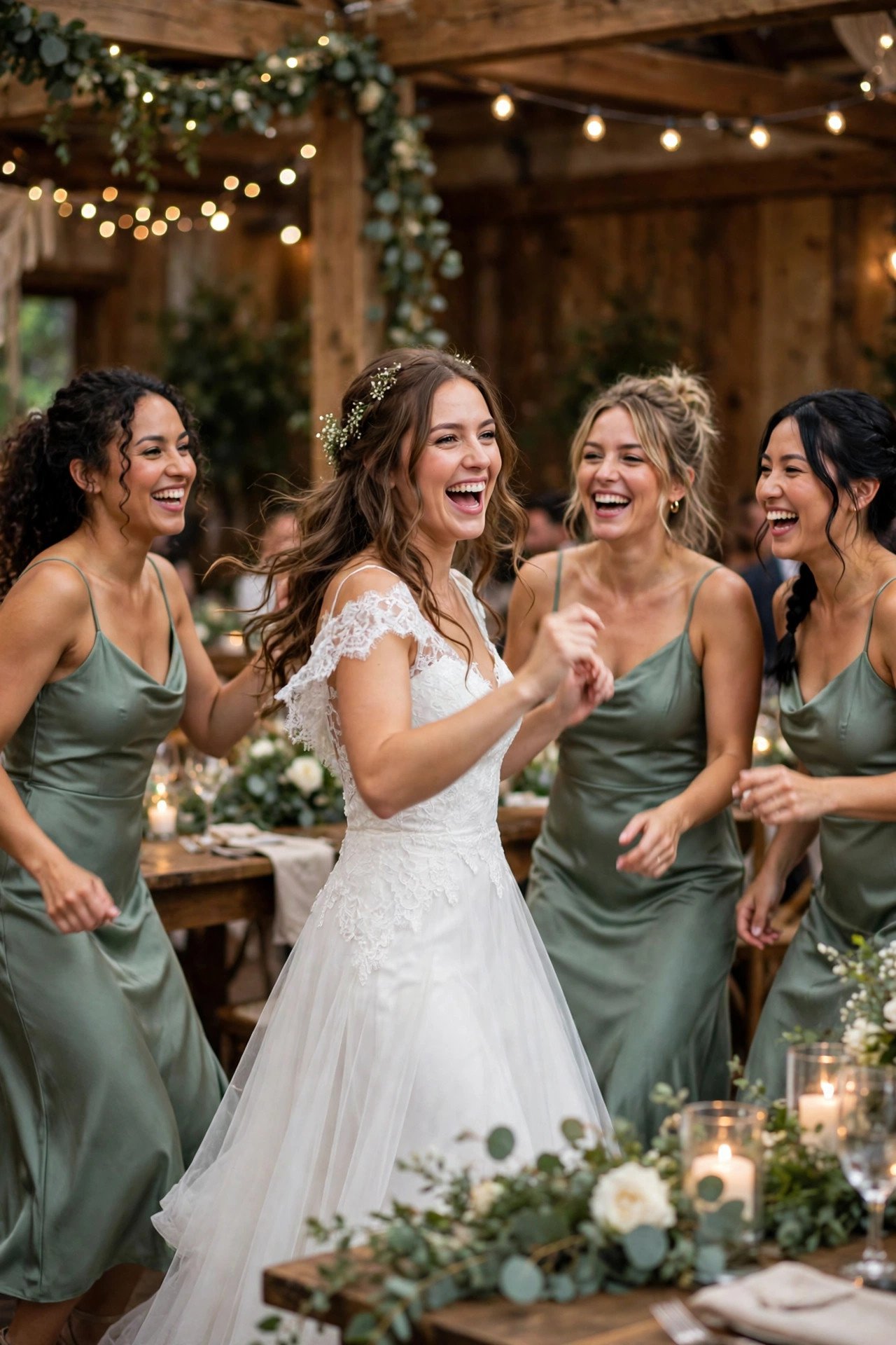 Wedding guests dancing to Crazy in Love by Beyoncé ft. Jay-Z at a reception