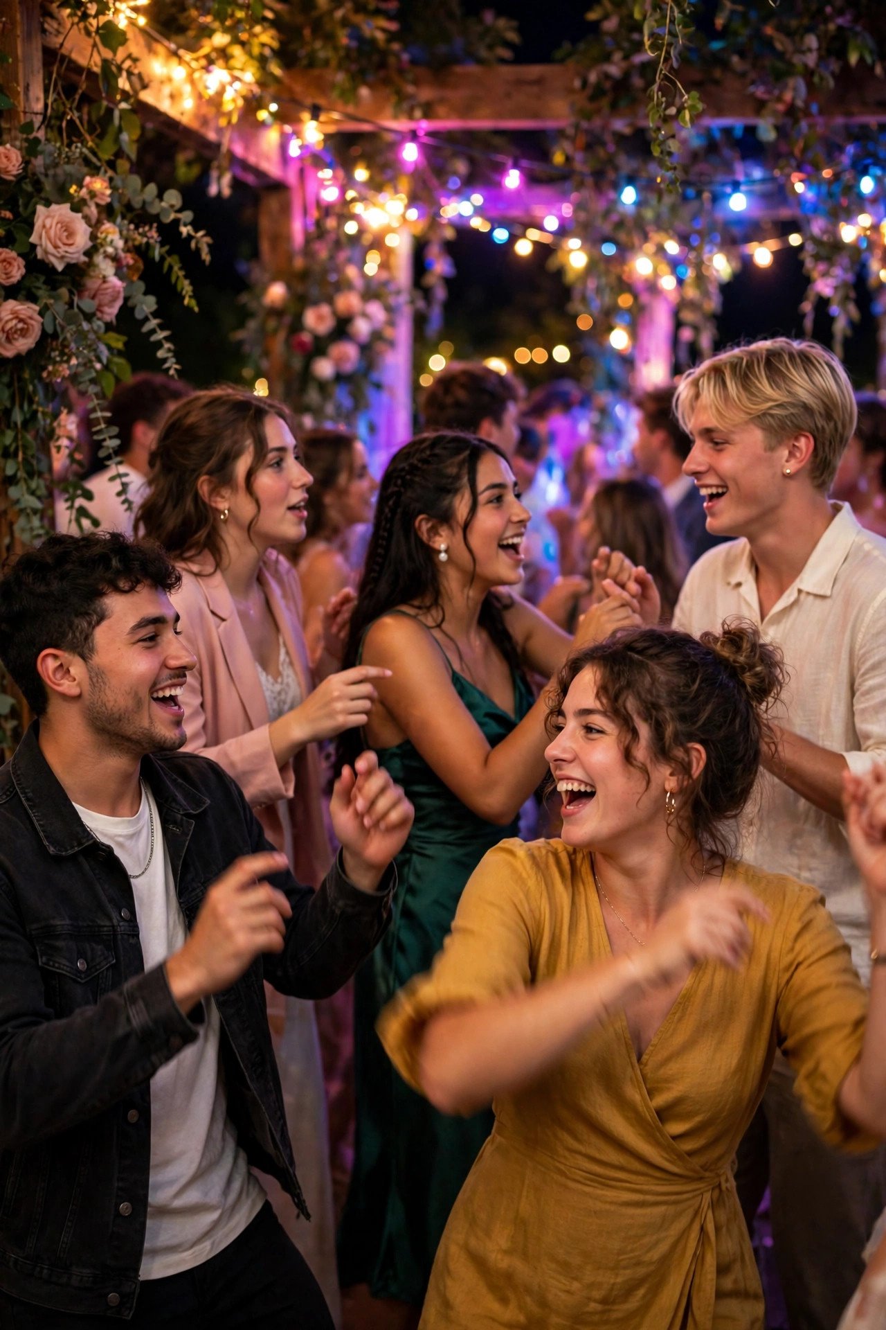 Wedding guests dancing to Little Talks by Of Monsters and Men at a reception