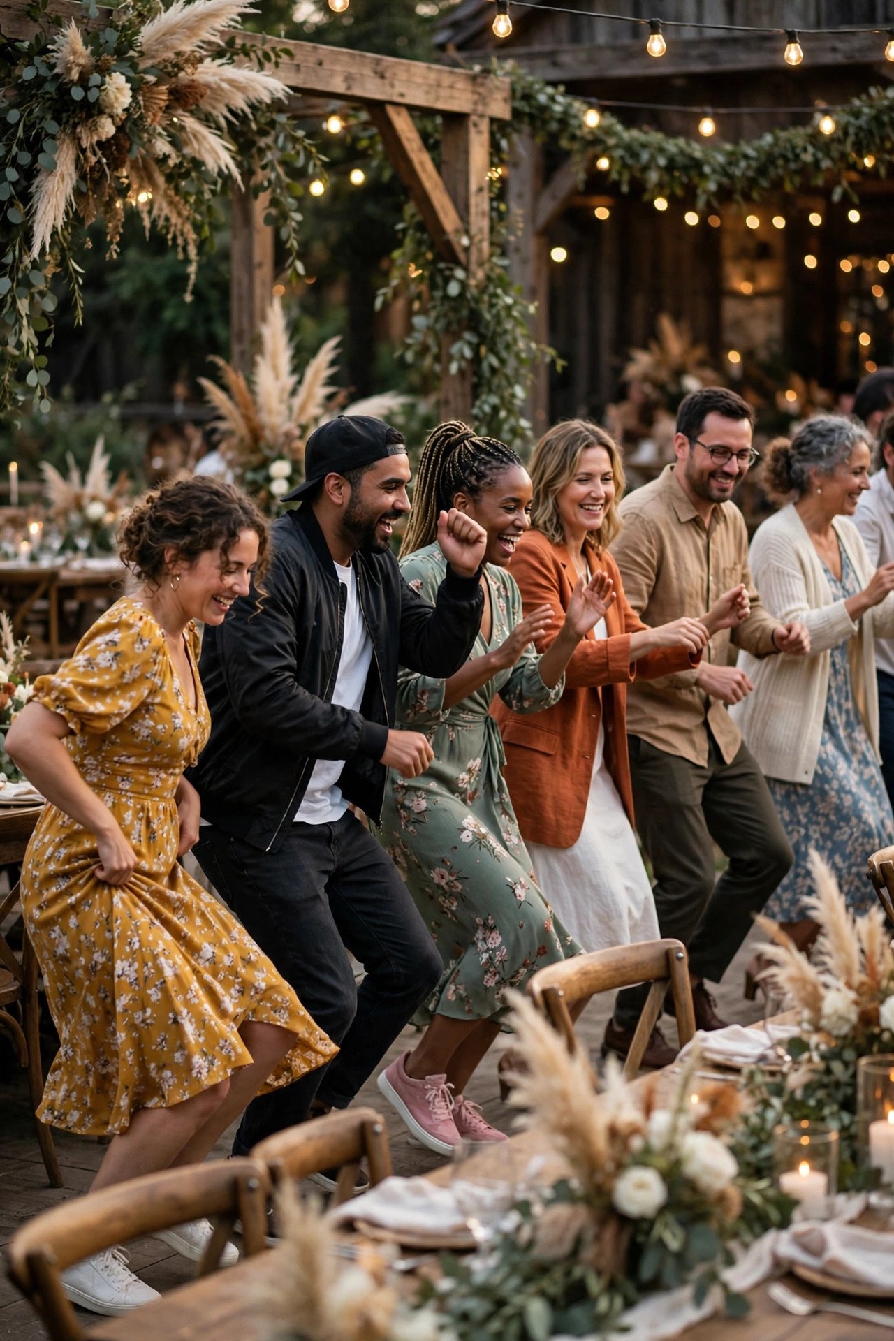 Wedding guests dancing to Tootsie Roll – 69 Boyz at a reception