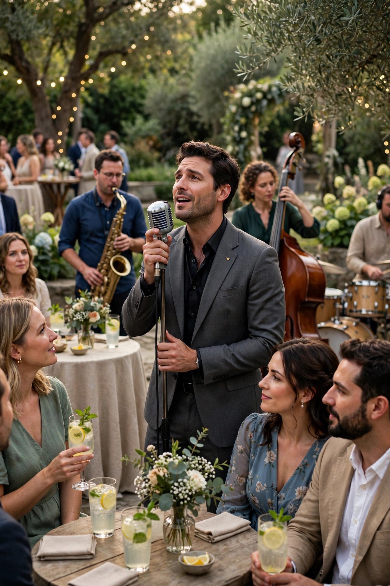 Fly Me to the Moon — Crooner Opener — wedding cocktail hour music inspiration at a 2027 wedding