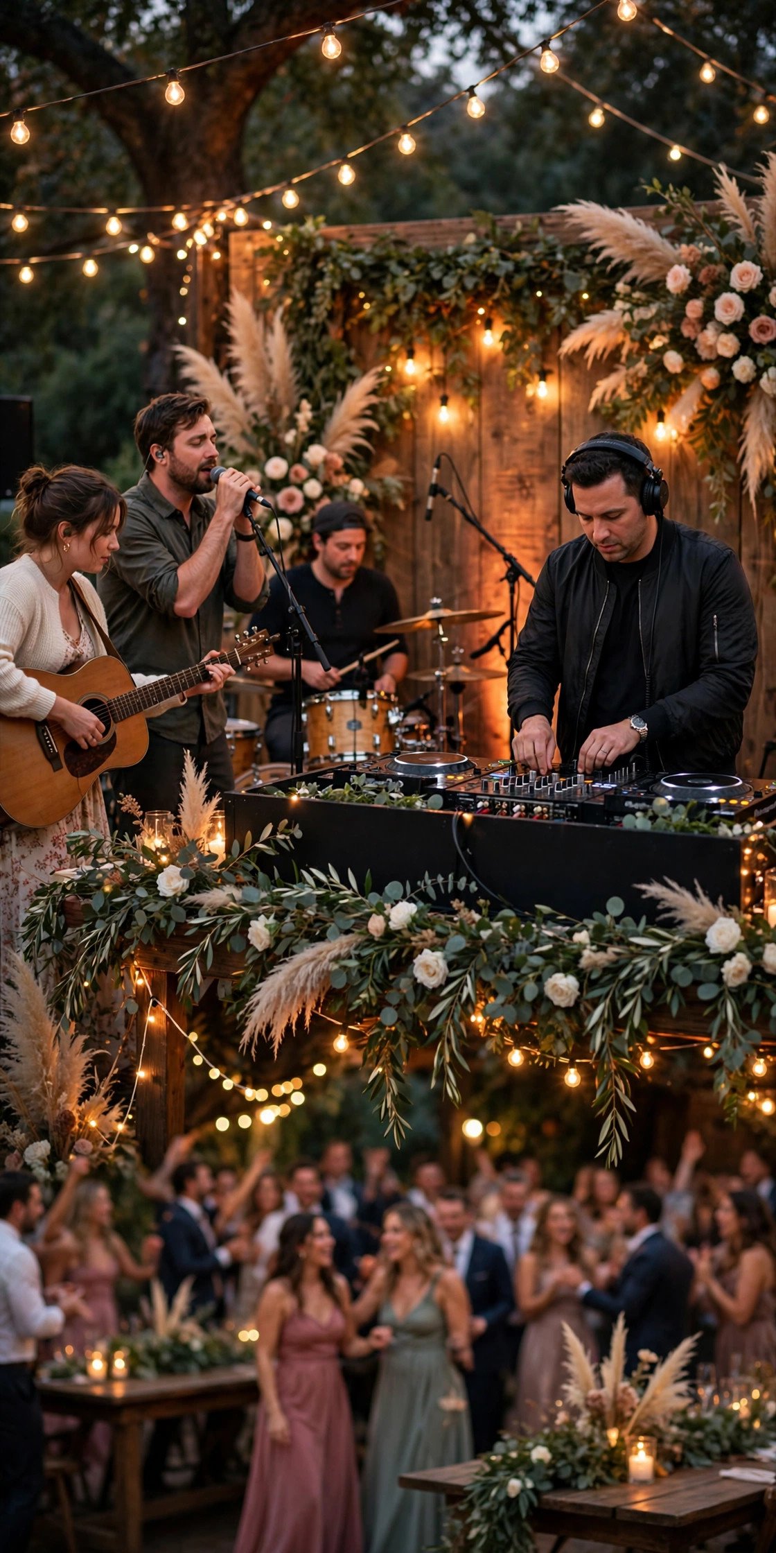 The Hybrid Option — Band Plus DJ — band vs dj: cost guide inspiration at a 2027 wedding