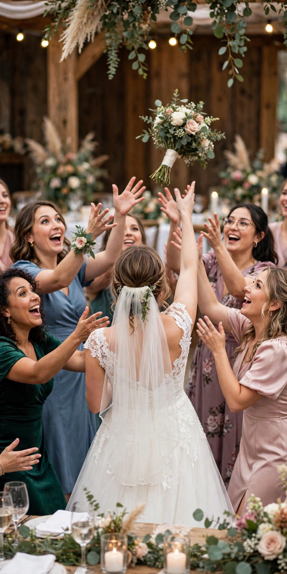 Coordinate the Bouquet and Garter Moments — Confident wedding MC holding a microphone and timeline at a reception