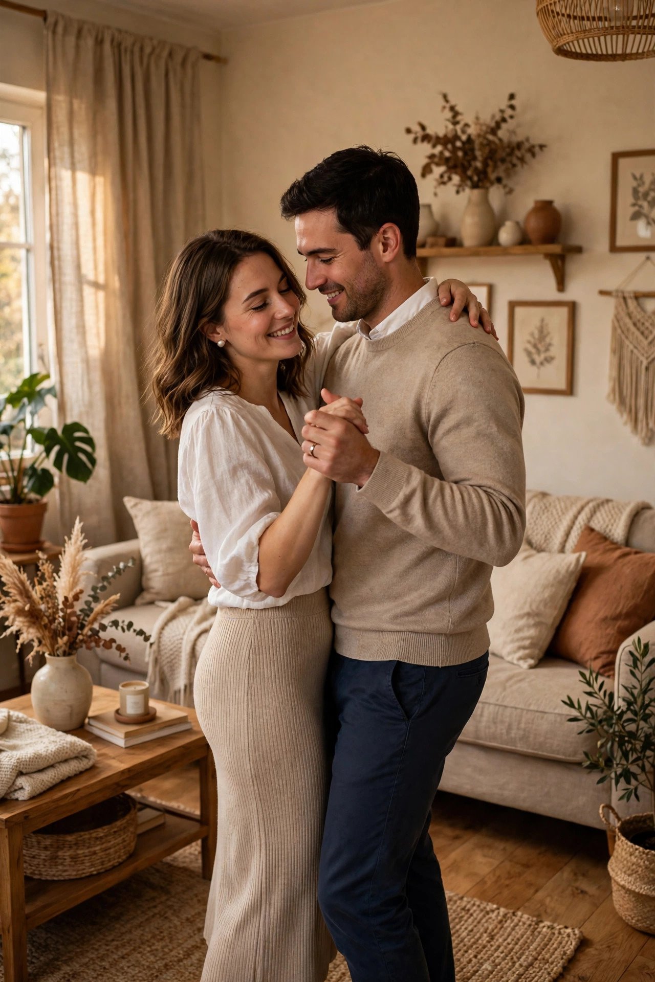 Practice Sessions Between Lessons — Couple taking a first wedding dance lesson in a bright studio