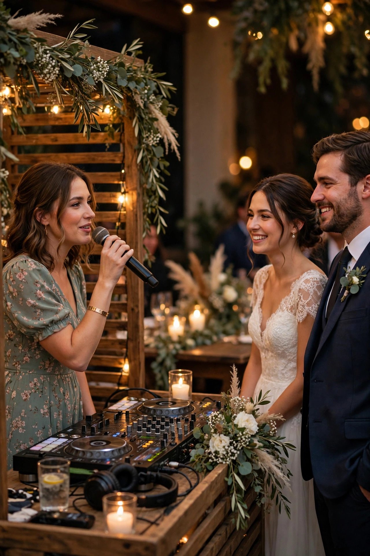 Guest dedicating a song to the couple