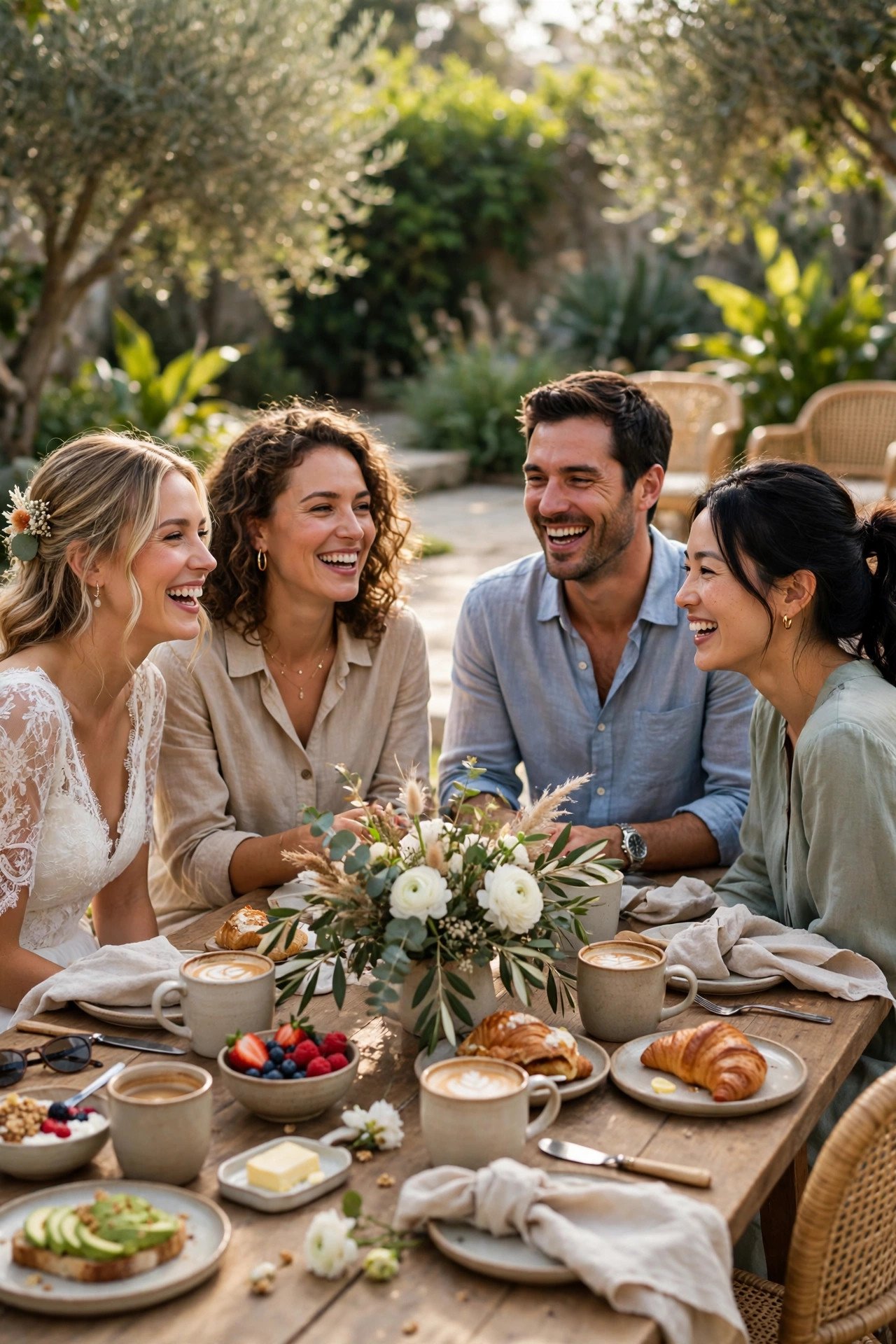 Easygoing brunch conversation
