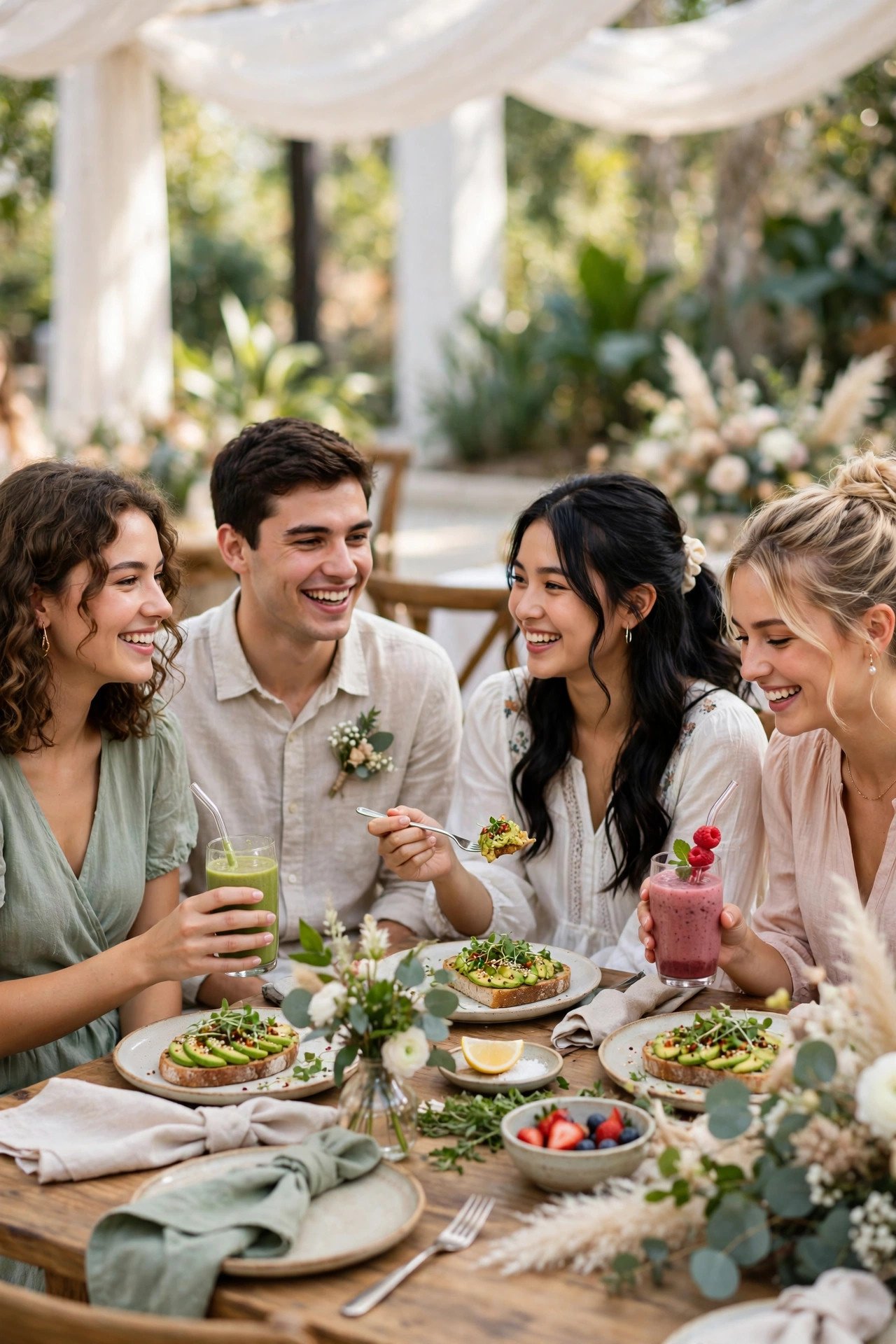 Younger guests enjoying brunch