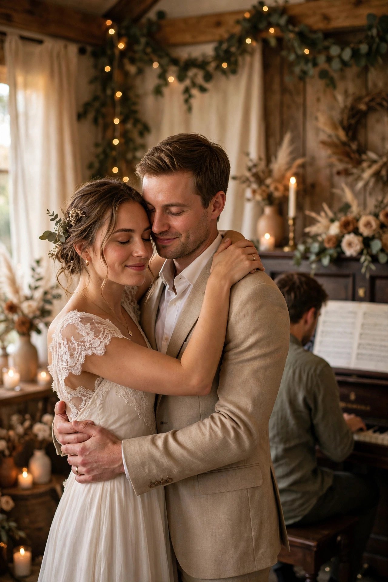 Piano-led slow dance moment