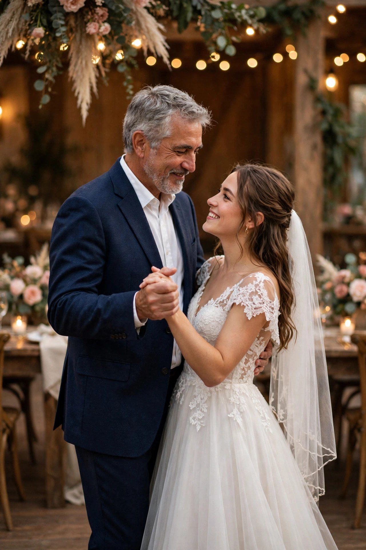 Gentle father-daughter dance