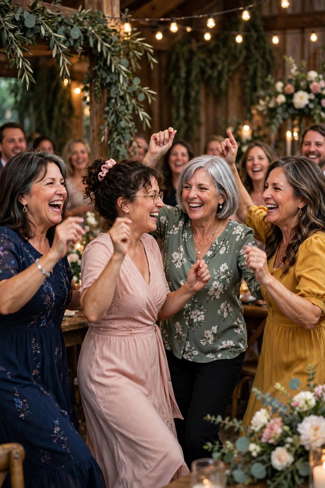 Mothers dancing to Italian pop