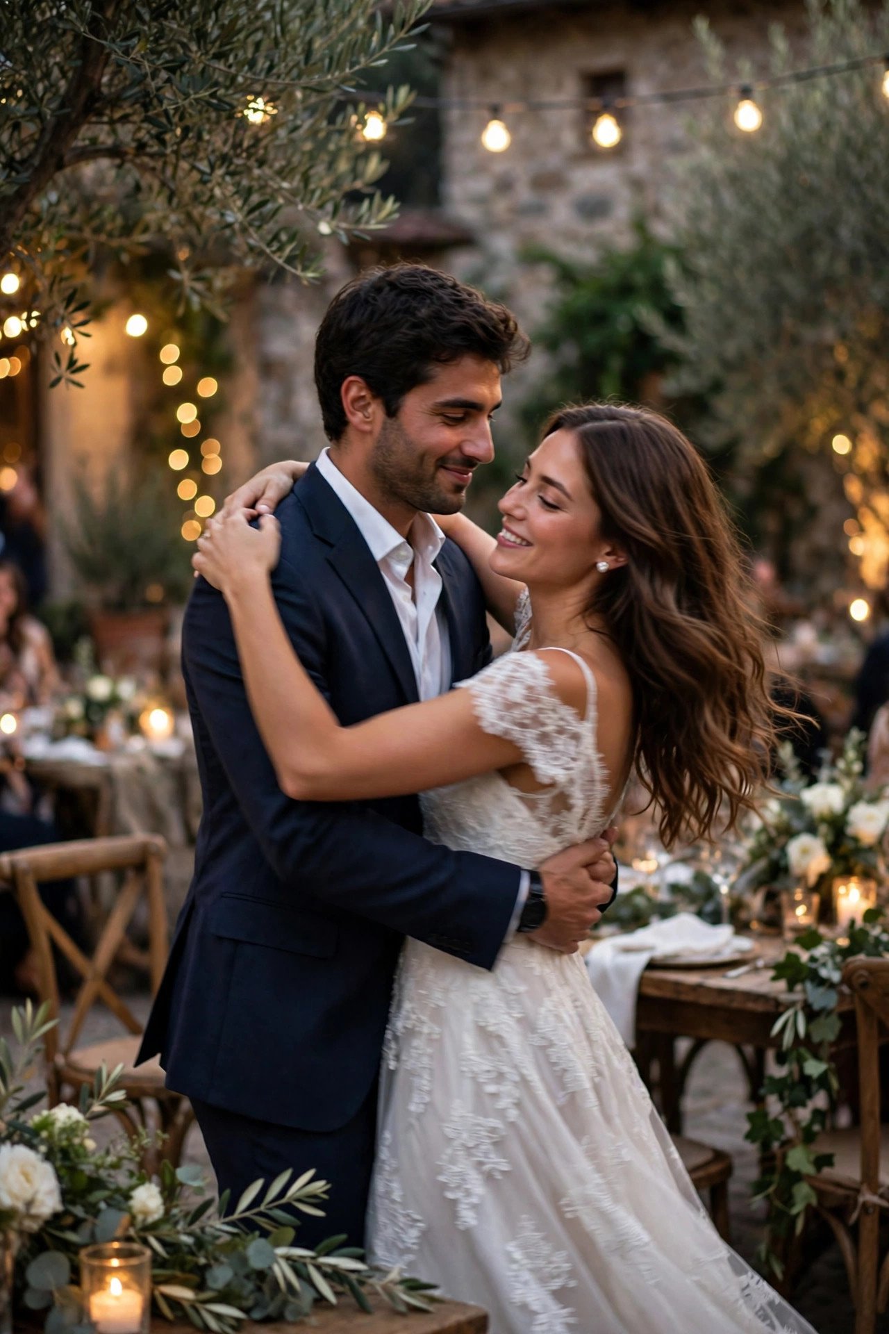 Couples swaying to romantic Italian pop