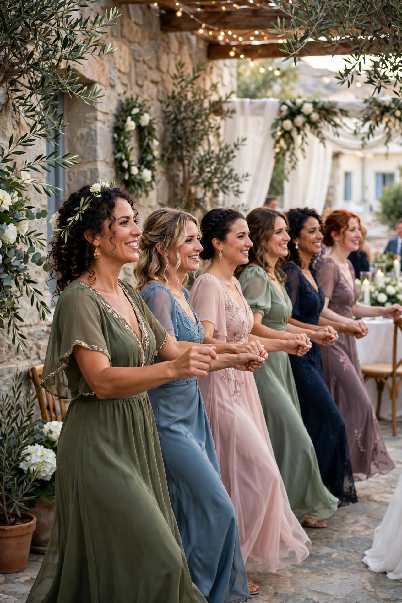 Women leading a Greek pop dance