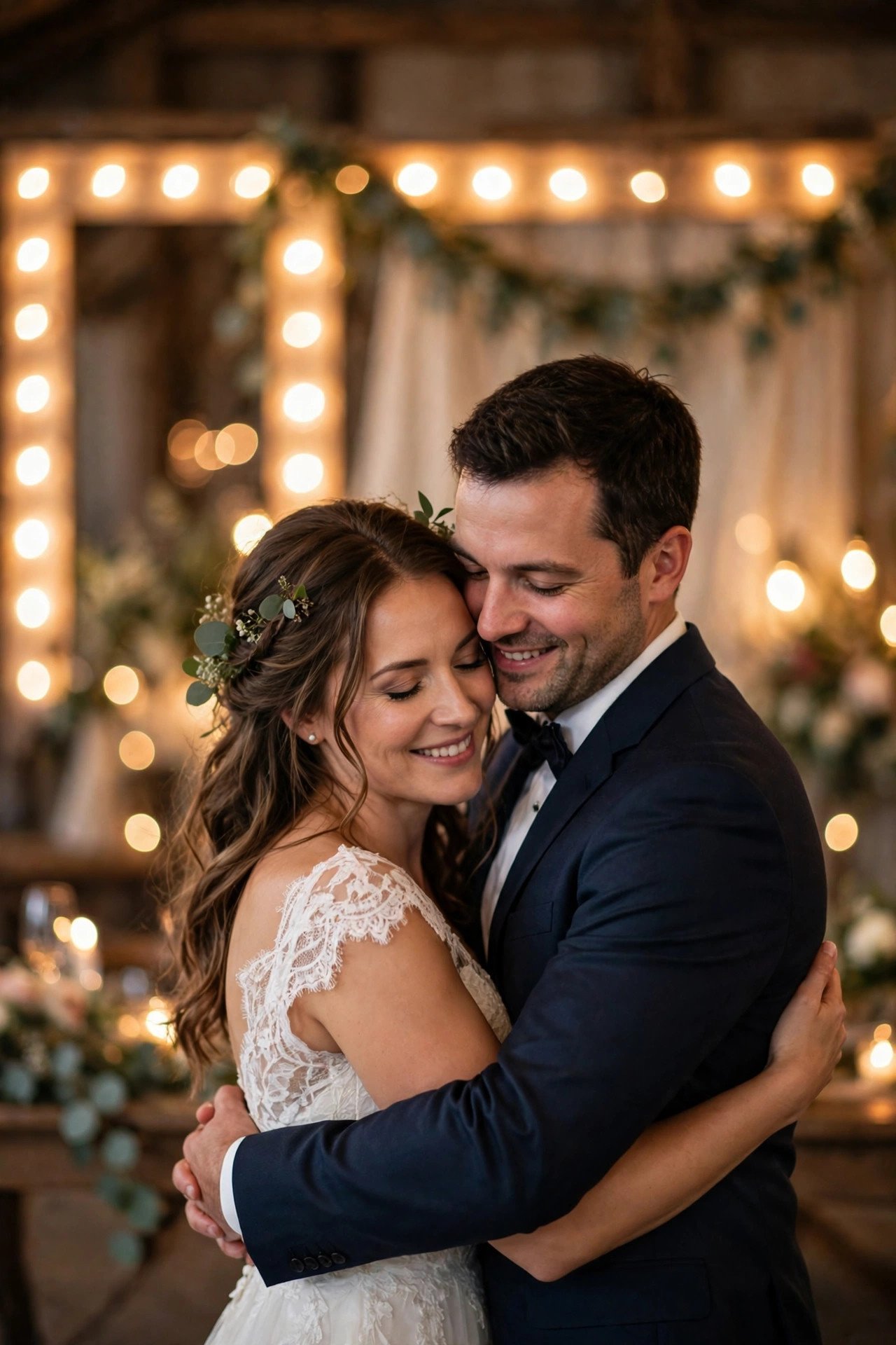 Wedding reception moment: vintage Marquee Letter Glow