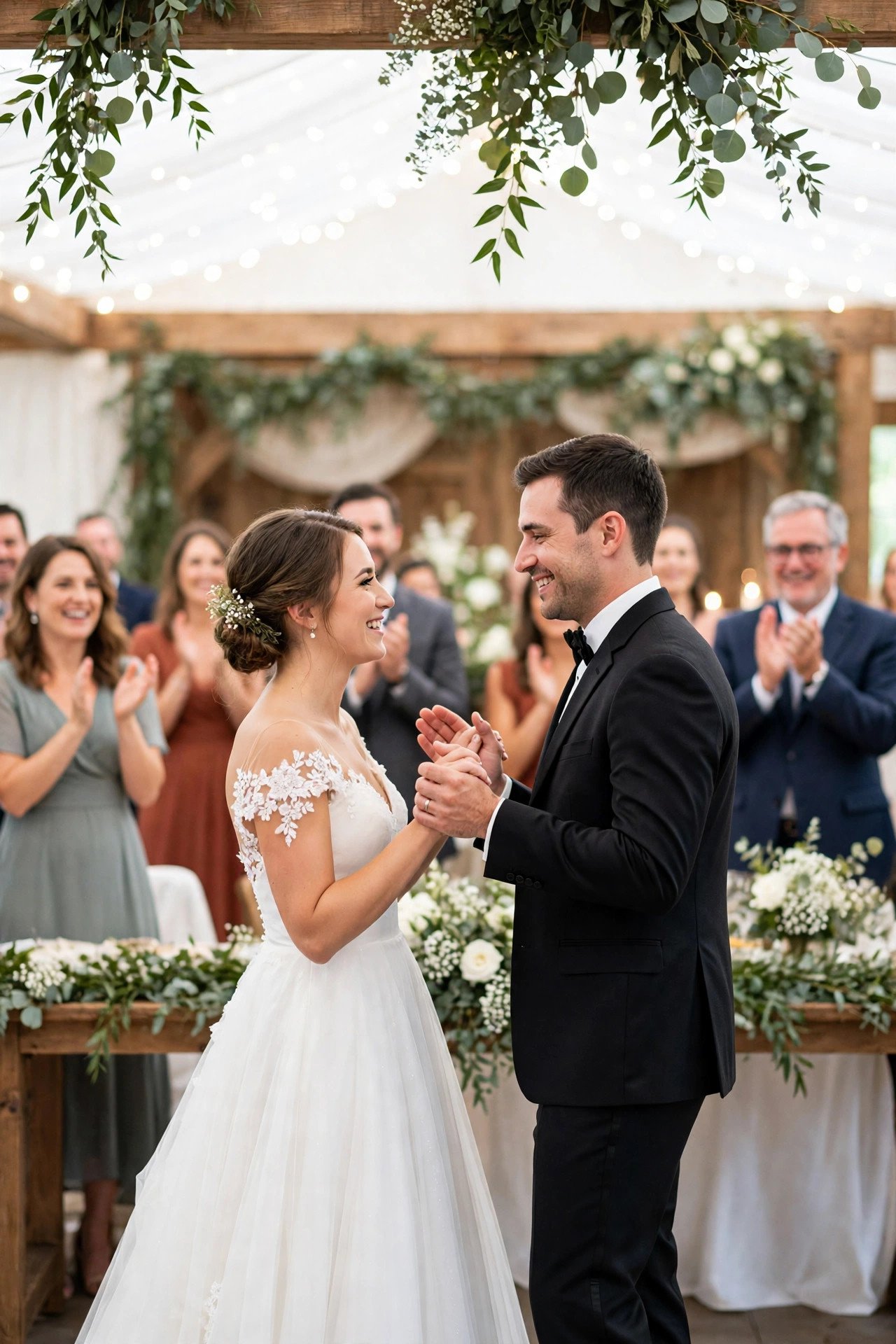 Wedding reception moment: clean White Finale Brighten