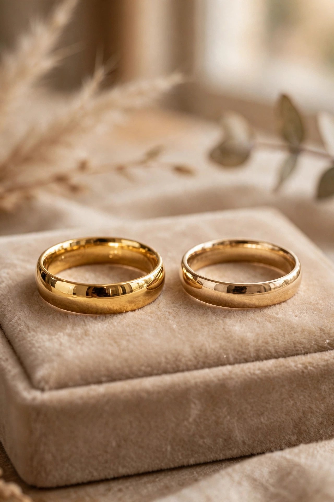 Wedding band style: compare 14K vs 18K Gold
