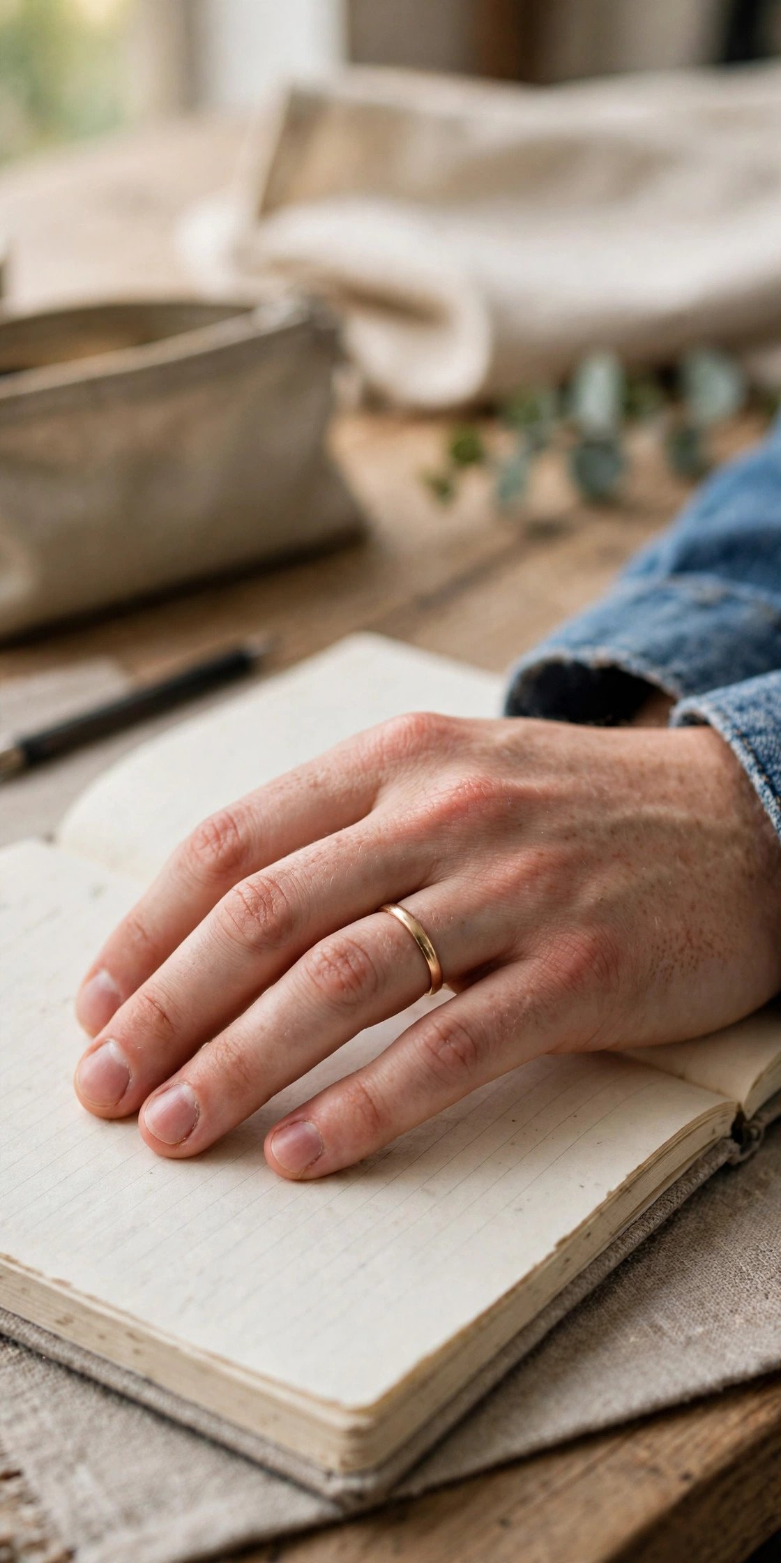 Wearing the Band Daily — engagement ring and wedding band compared side by side