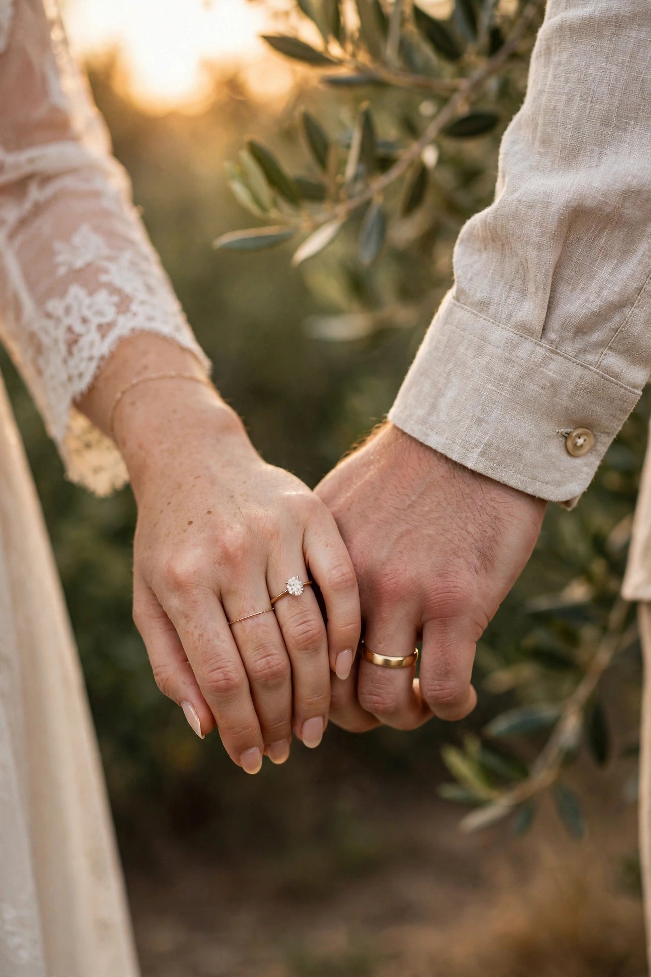 Symbolism of Each Ring — engagement ring and wedding band compared side by side