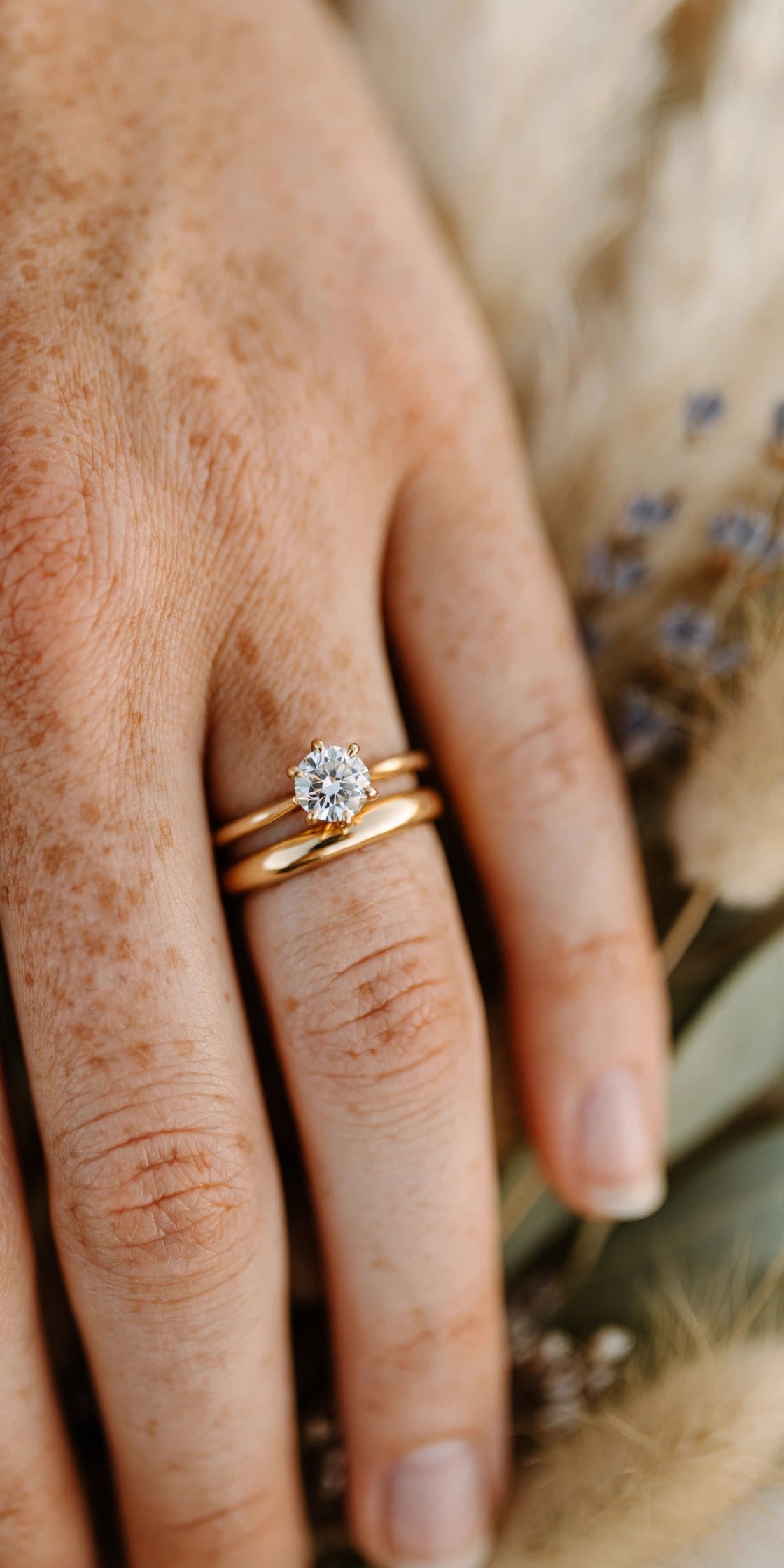 The Final Stack Order — engagement ring and wedding band compared side by side