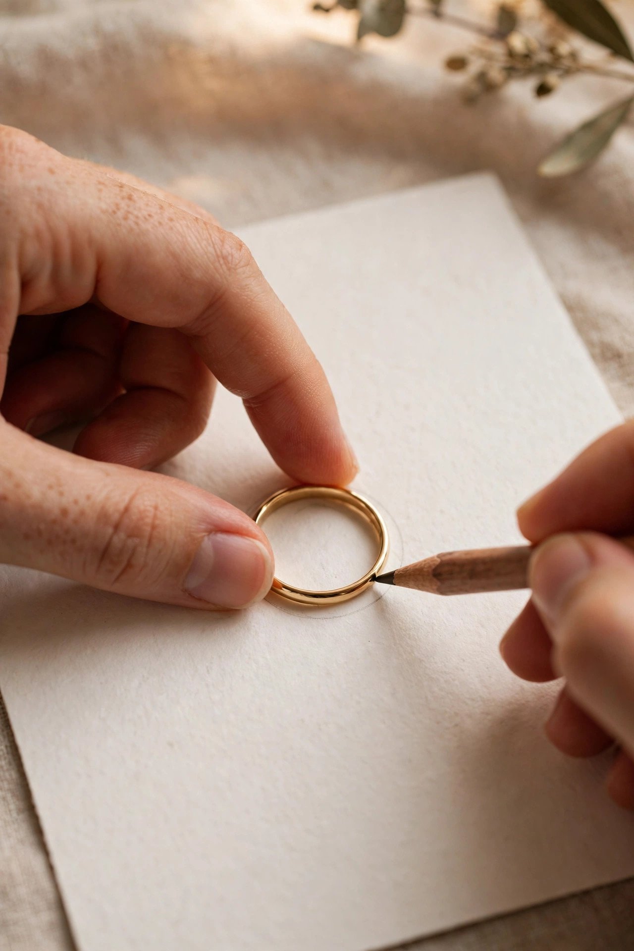 Tracing the inside of an existing ring on paper