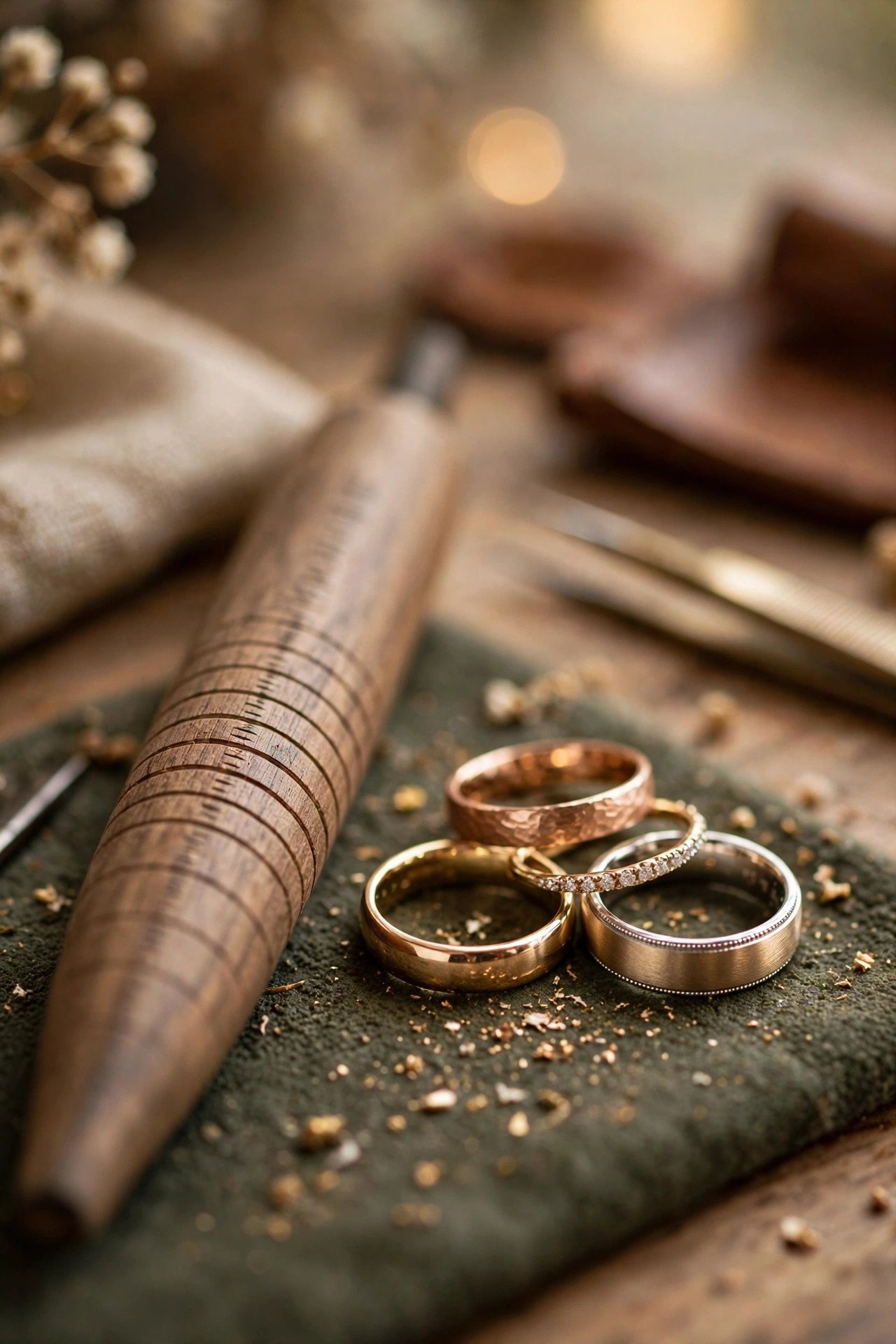Ring size conversion chart with millimeter measurements