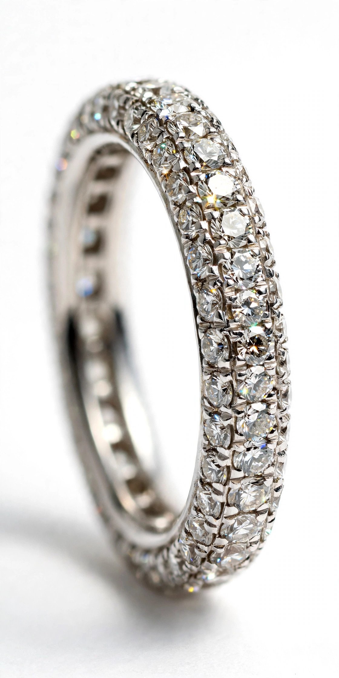 Full eternity lab diamond band sparkling from all angles
