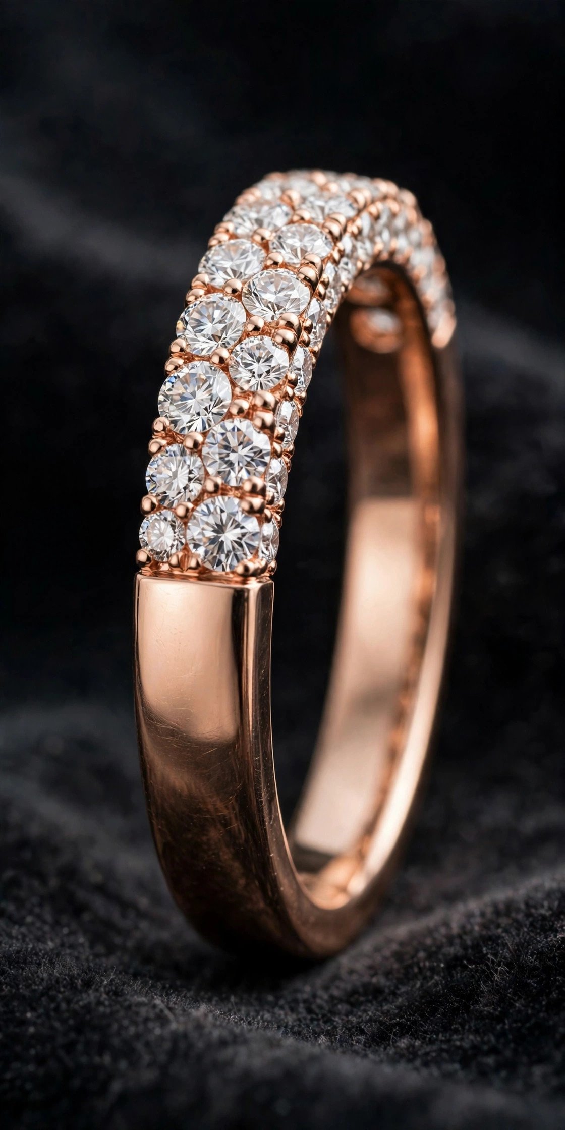 Half eternity lab diamond band in rose gold
