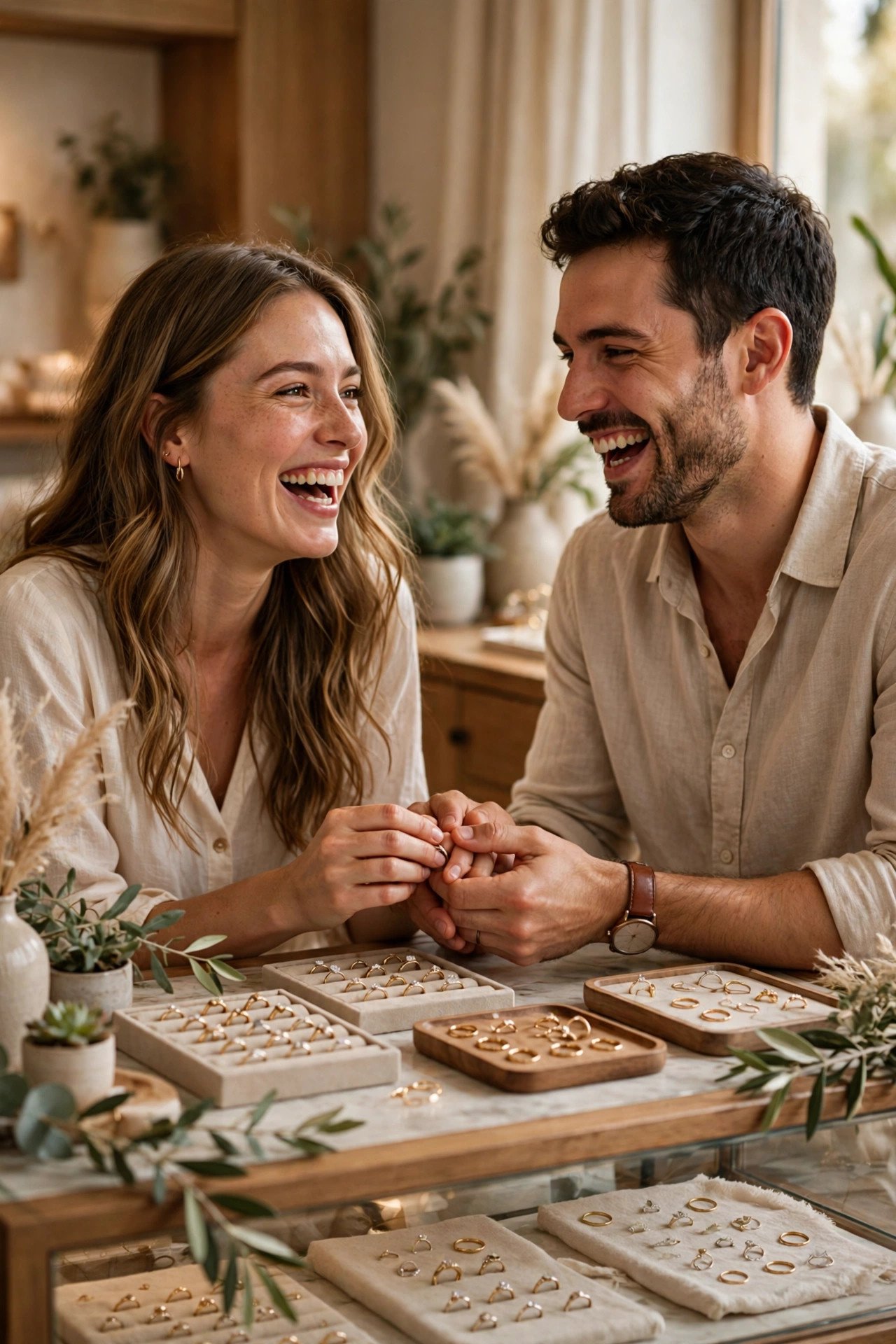 Couple choosing their own ring finger tradition