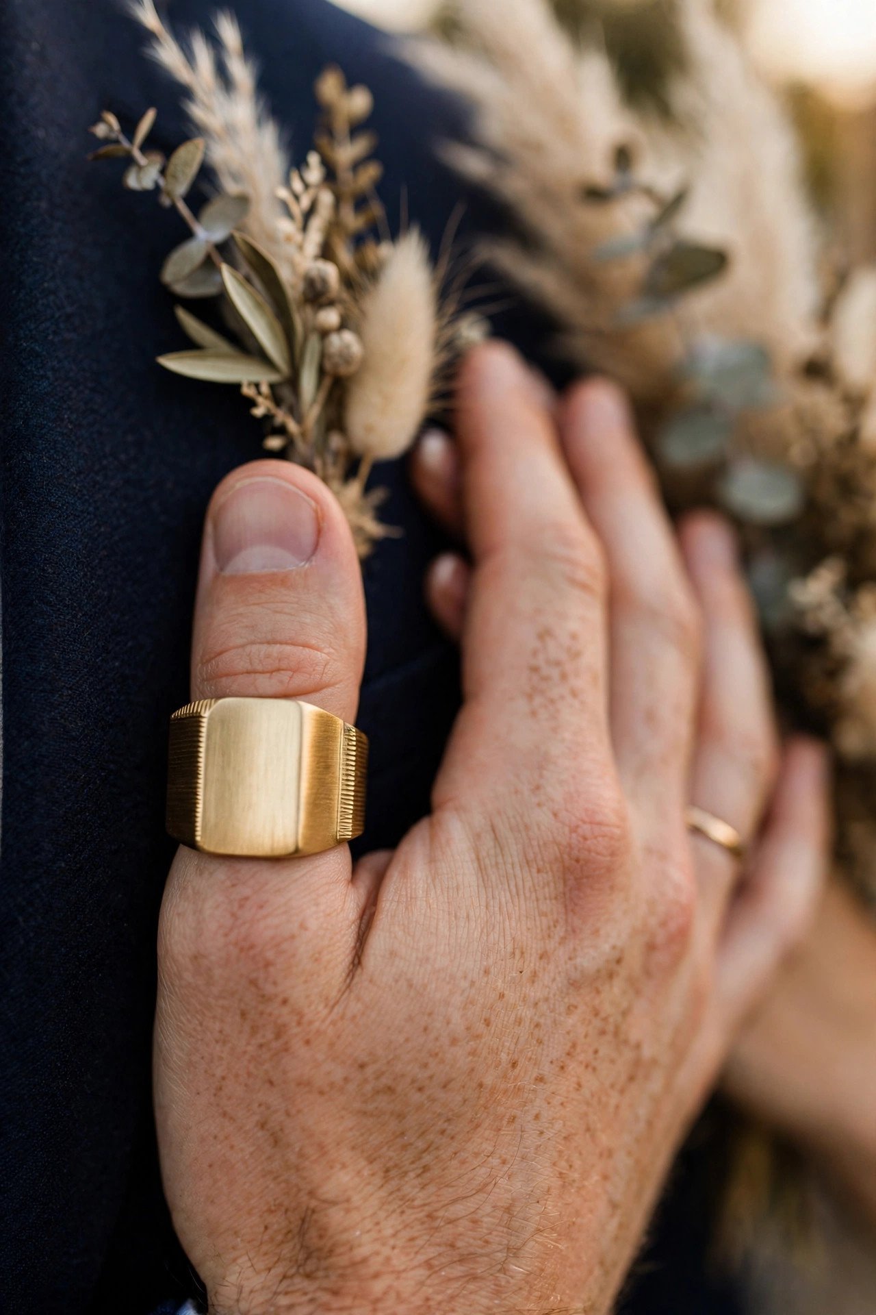 Chunky thumb ring for a modern groom