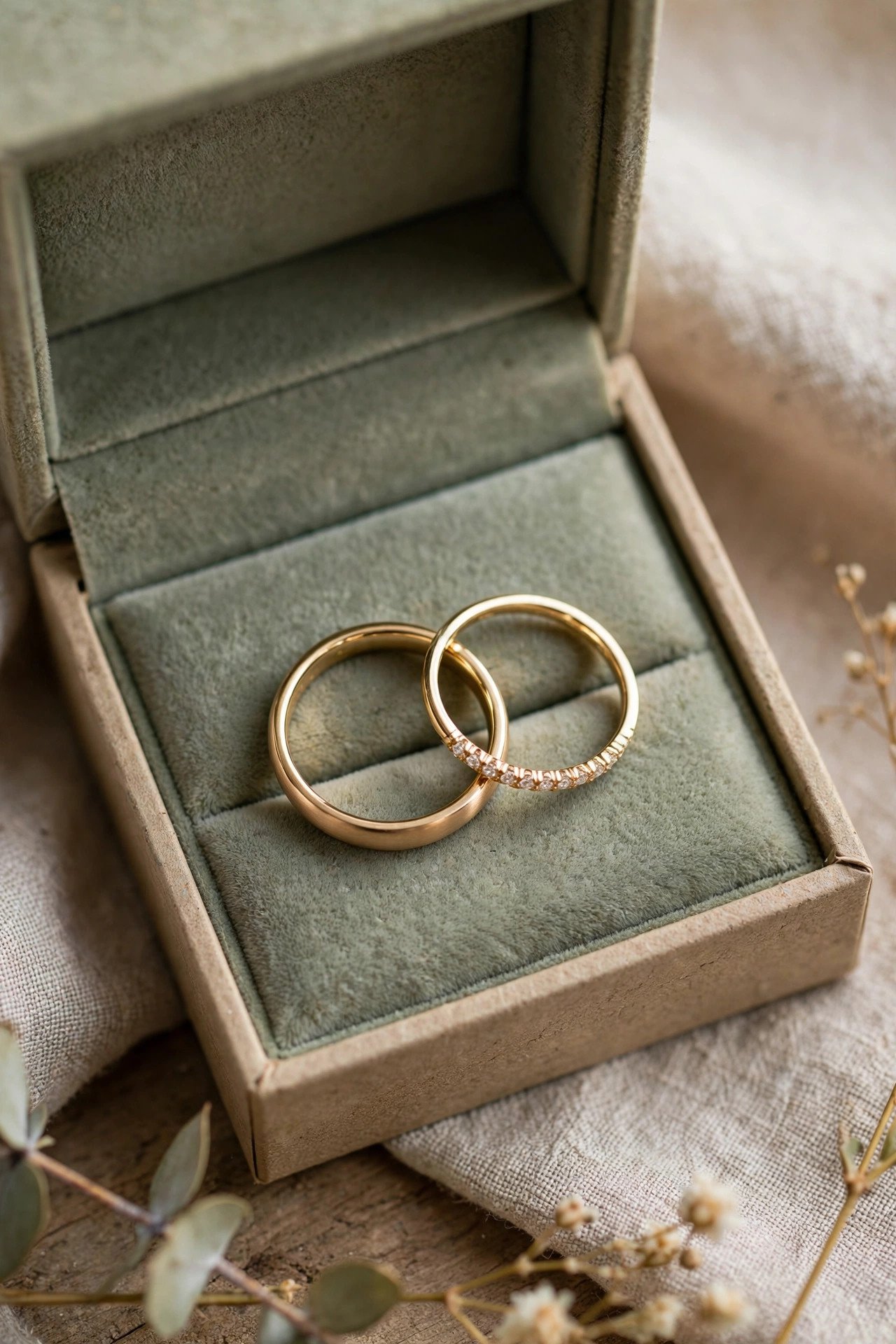 Affordable wedding band option Couples Matching Set Under $300