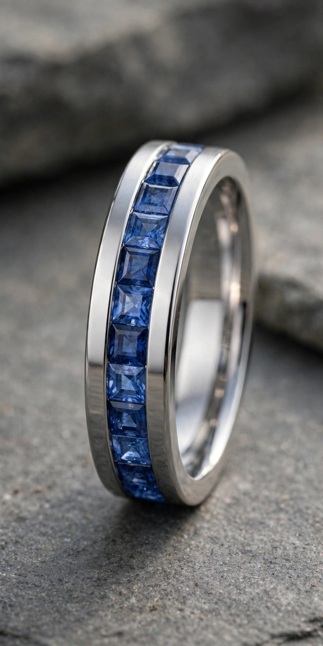 Sapphire wedding band design Sapphire Channel-Set Band
