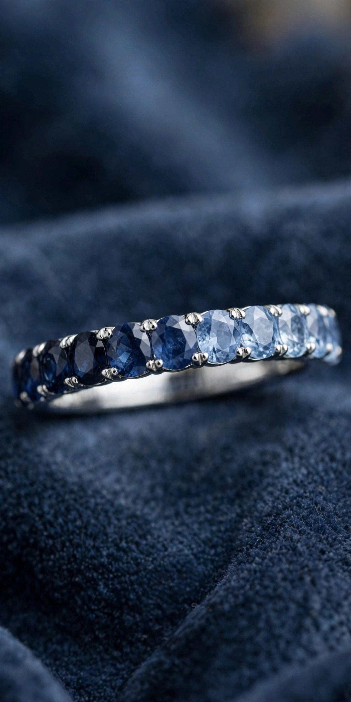 Sapphire wedding band design Ombre Blue Sapphire Band
